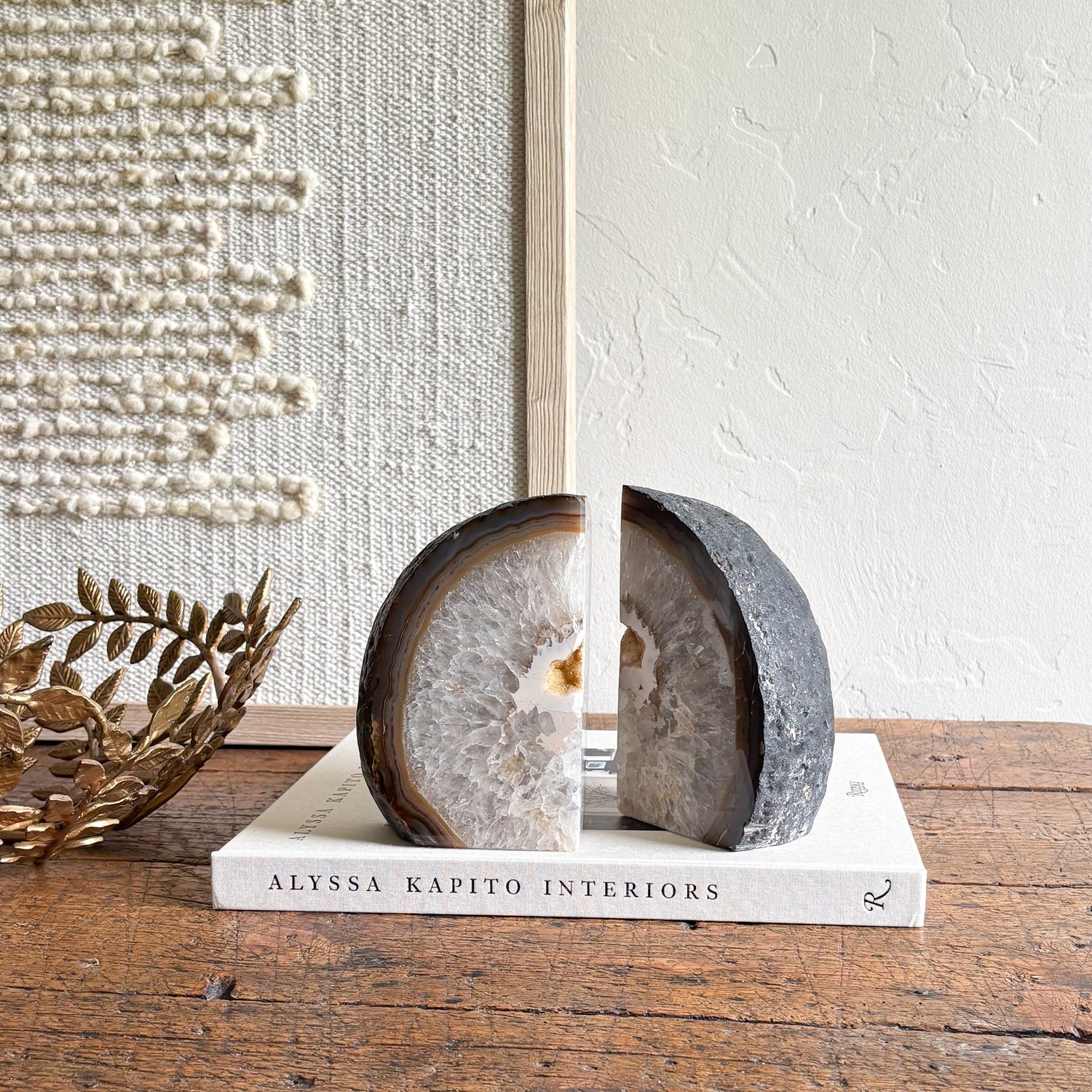 Agate Druzy Bookend Pair