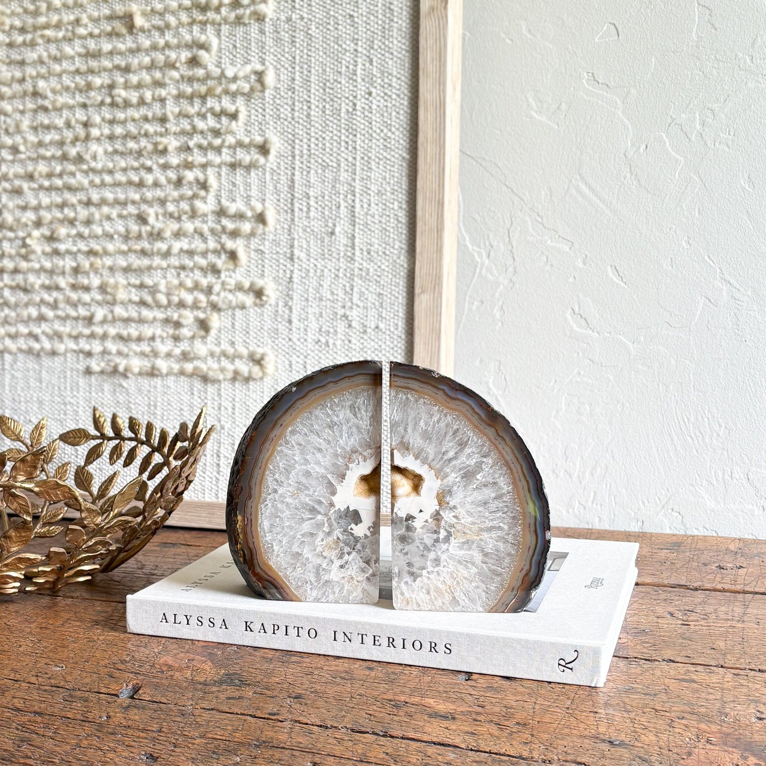 Agate Druzy Bookend Pair