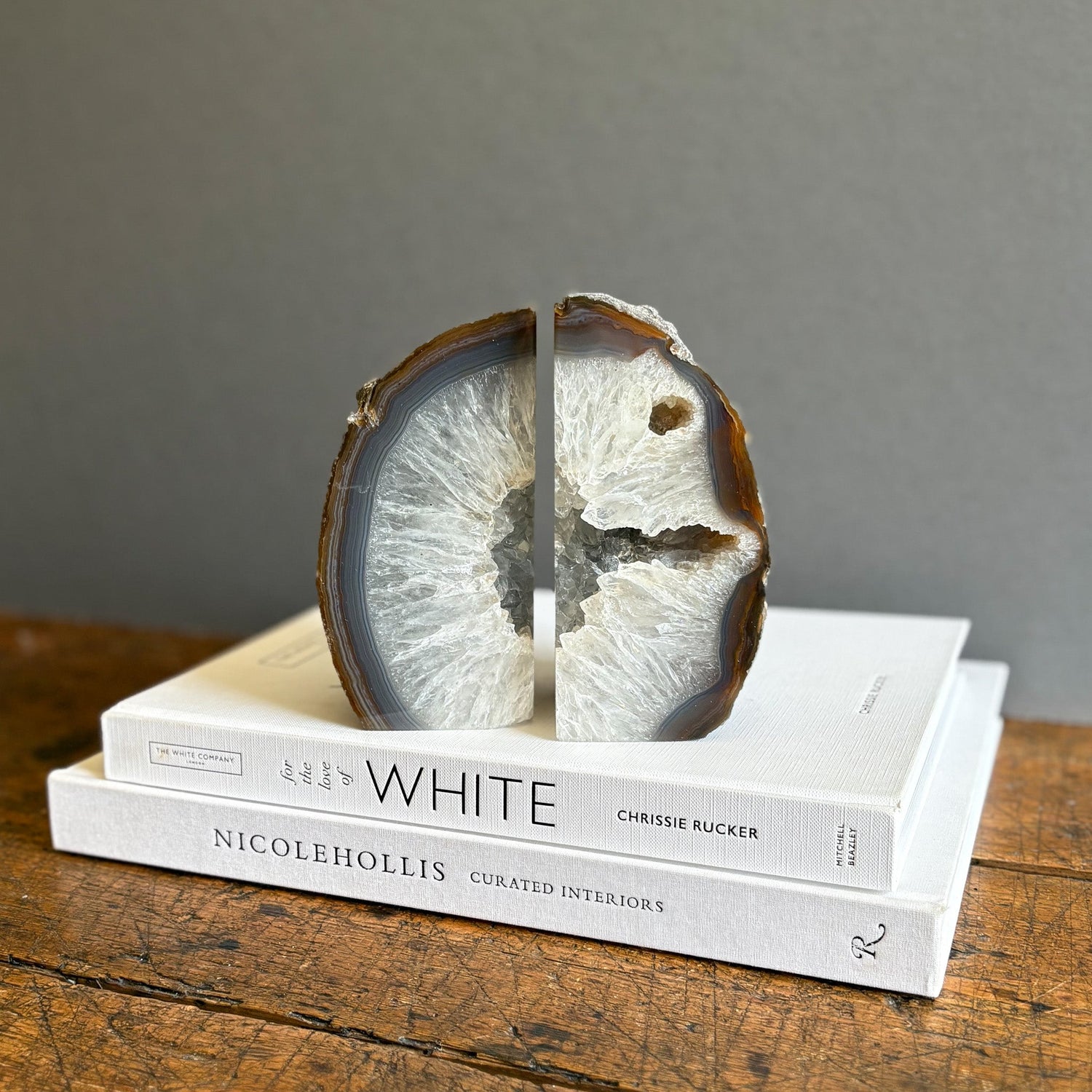 Agate Druzy Bookend Pair