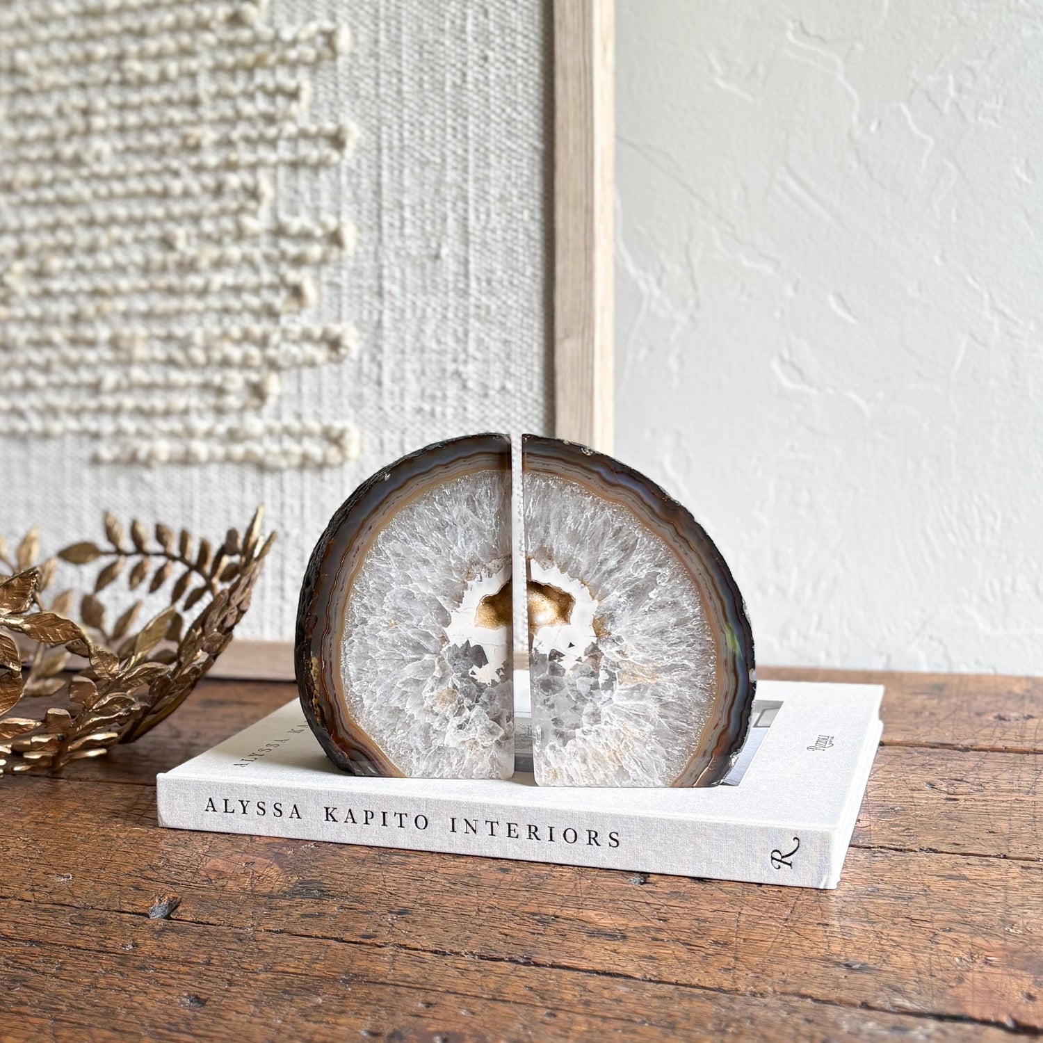 Agate Druzy Bookend Pair