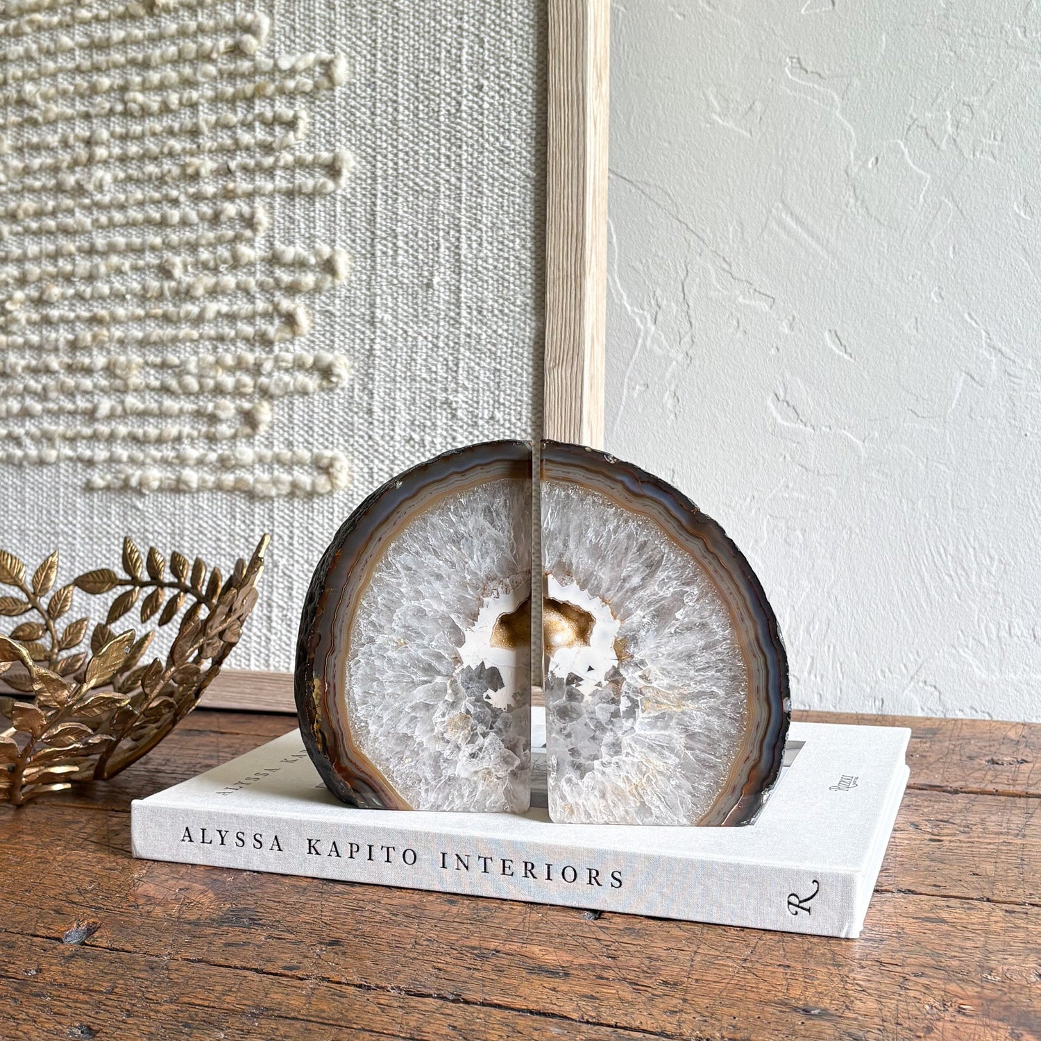 Agate Druzy Bookend Pair