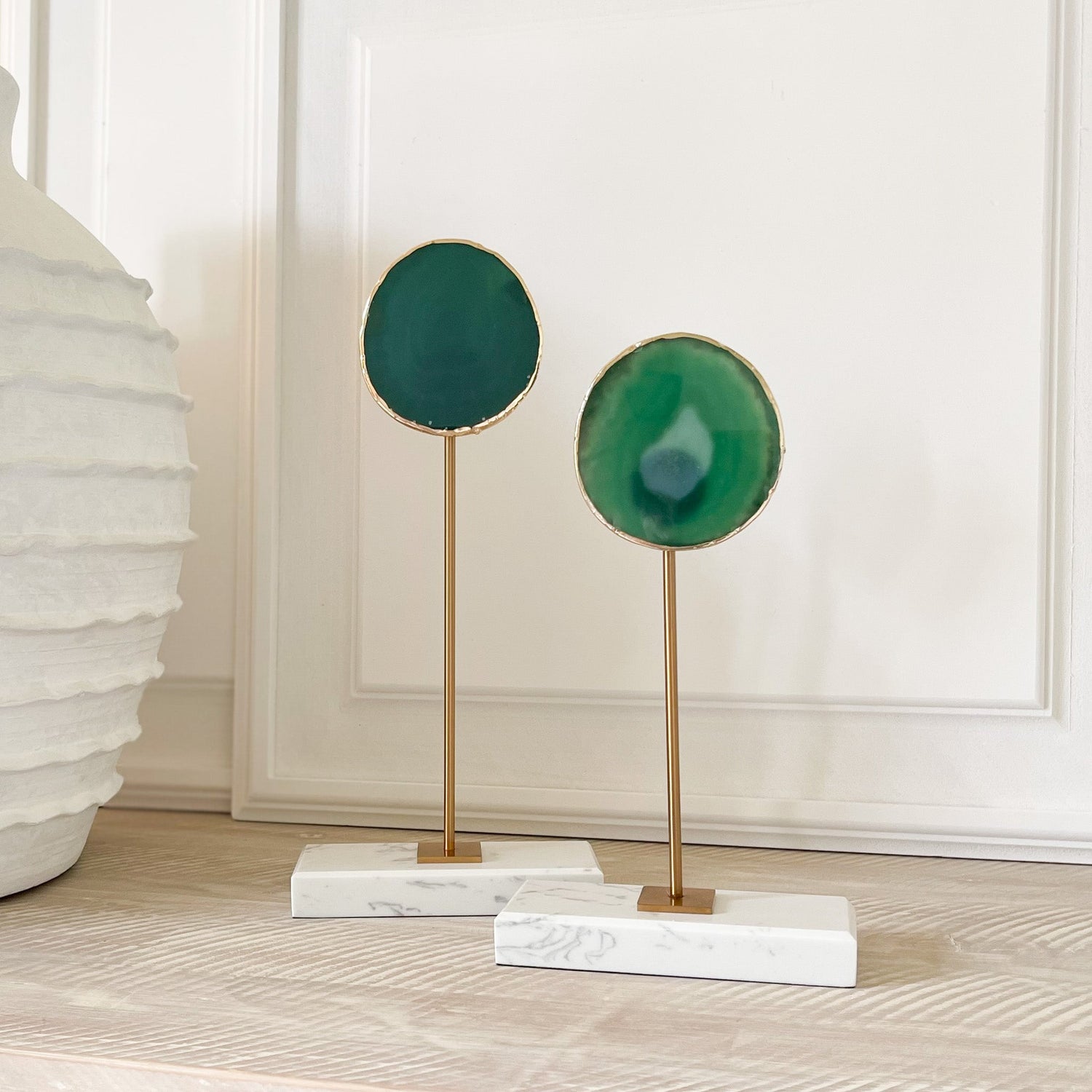 Agate Green Eye Sculpture