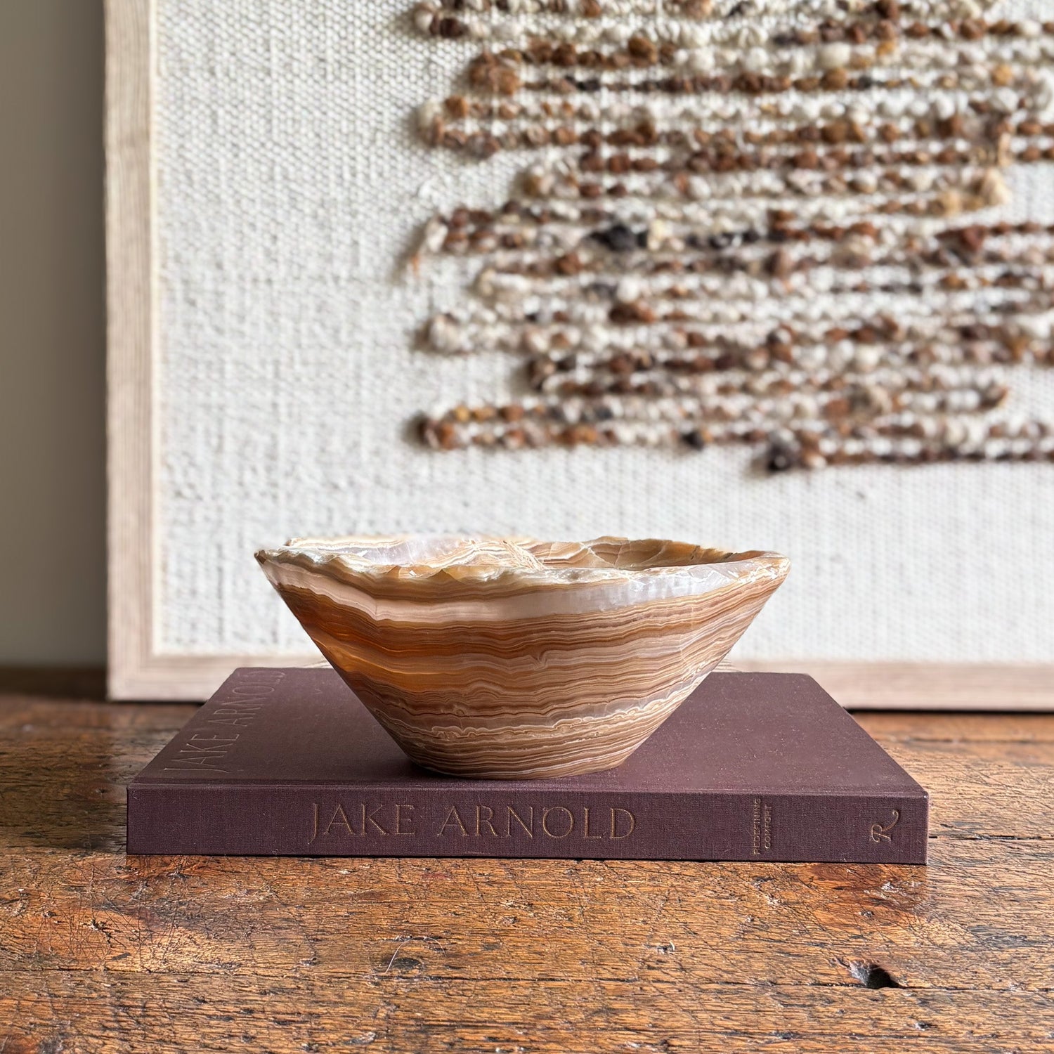 Hand Carved Amber Onyx Bowl