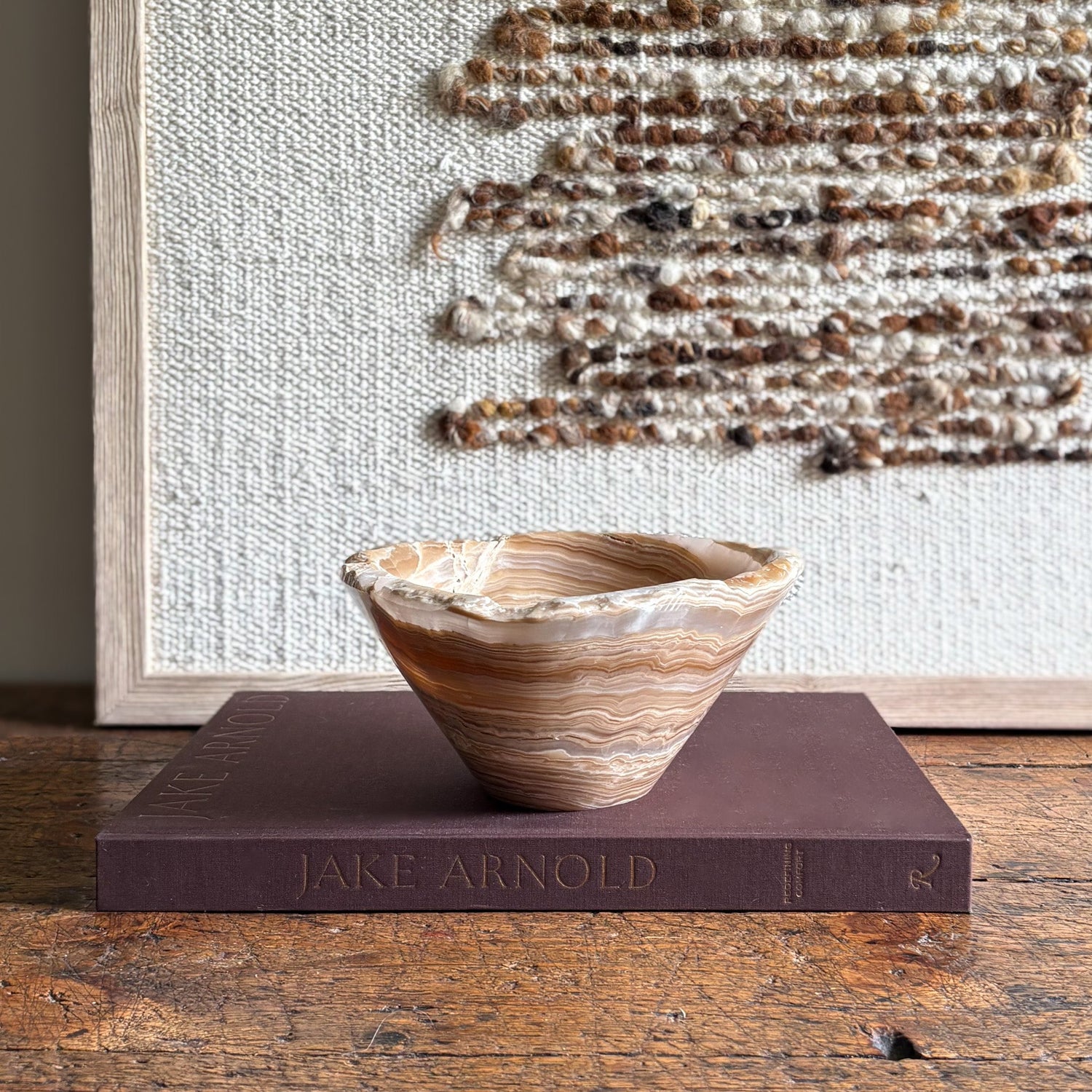 Hand Carved Amber Onyx Bowl