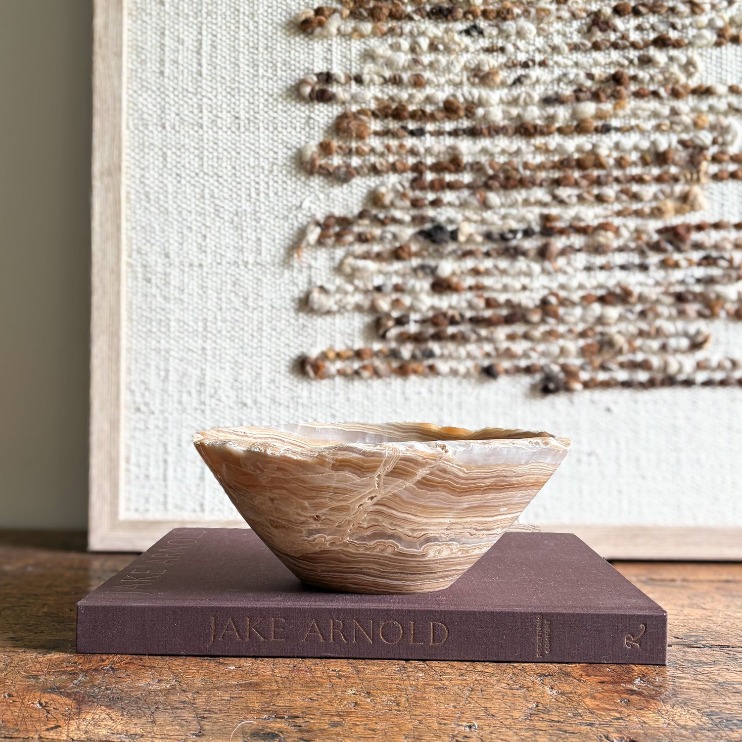 Hand Carved Amber Onyx Bowl