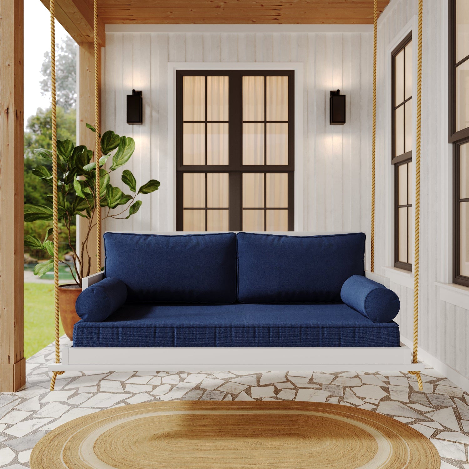 Amish Casual Stratford Swing Bed in Pure White