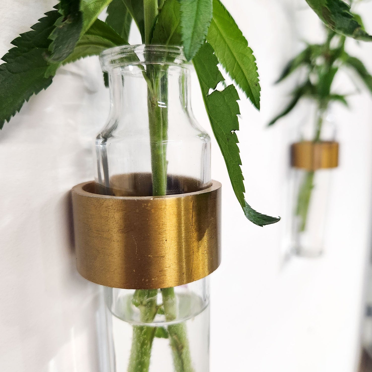 Minimal Wall Vase: Antique Brass Ring