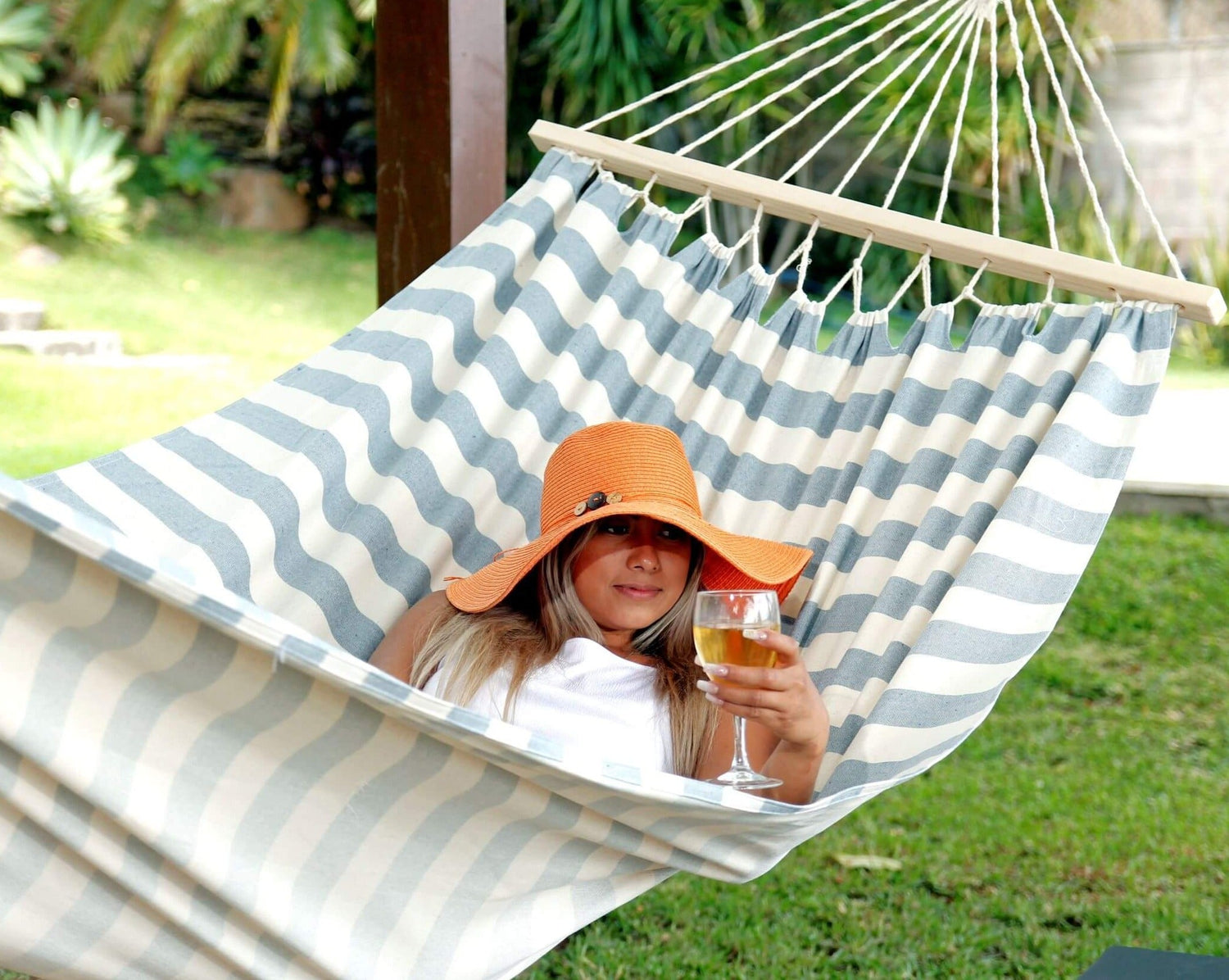 Coastal Blue and White Striped Hammock