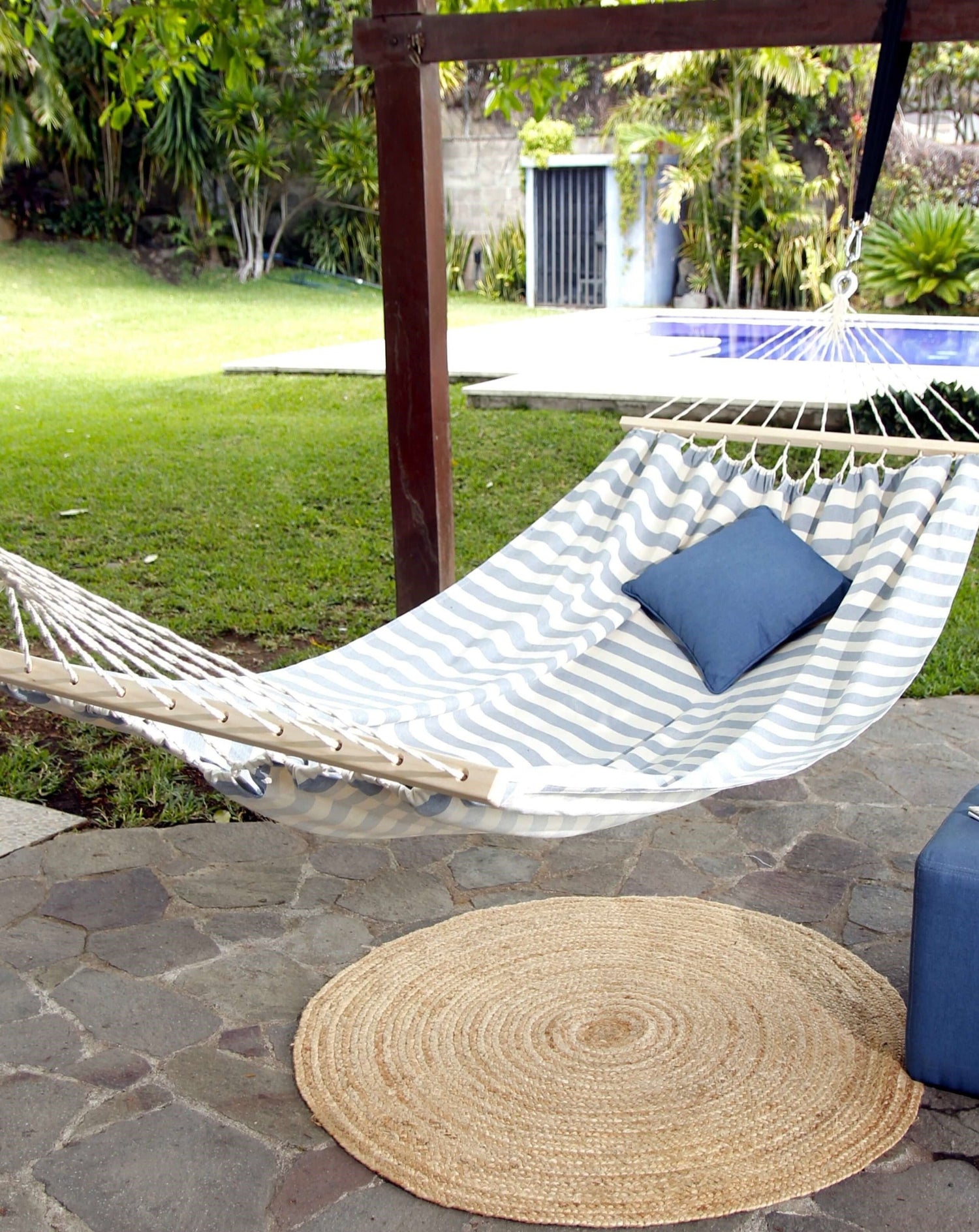 Coastal Blue and White Striped Hammock