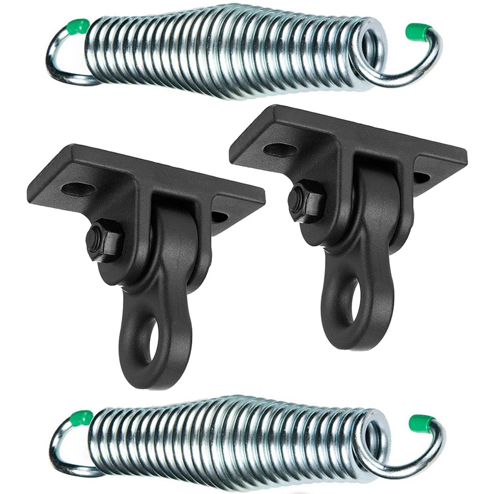 Barn-Shed-Play Black 2 Hole Aluminum Hangers And Springs Porch Swing Hanging Kit