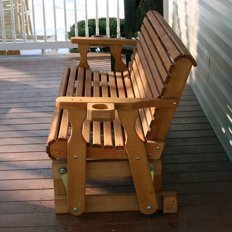 Amish Casual Heavy Duty Roll Back 5 Foot Treated Porch Glider