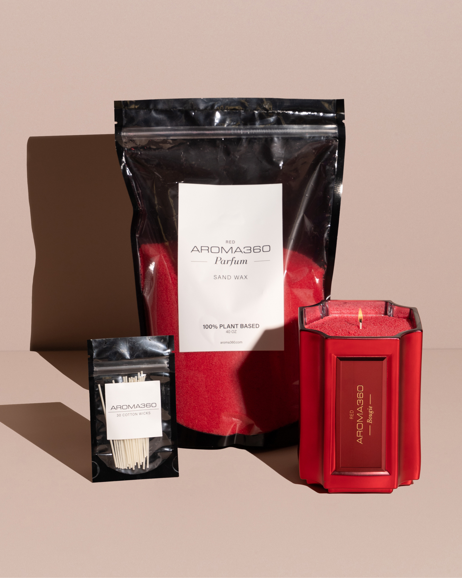 (RED) Bougie Sand Wax Set