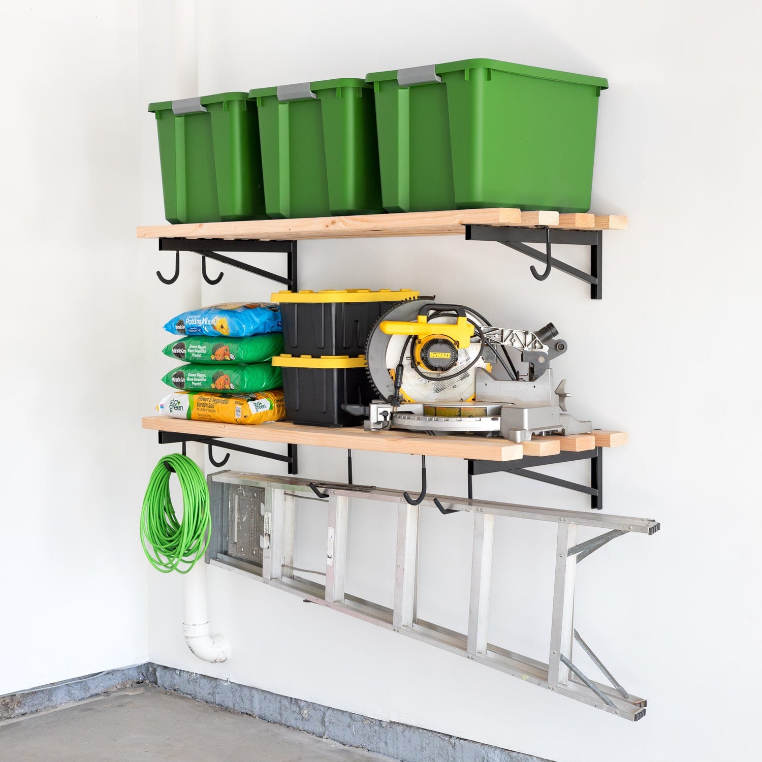 2' x 4' DIY Wall Shelf Brackets | Heavy Duty Garage Wall Shelves