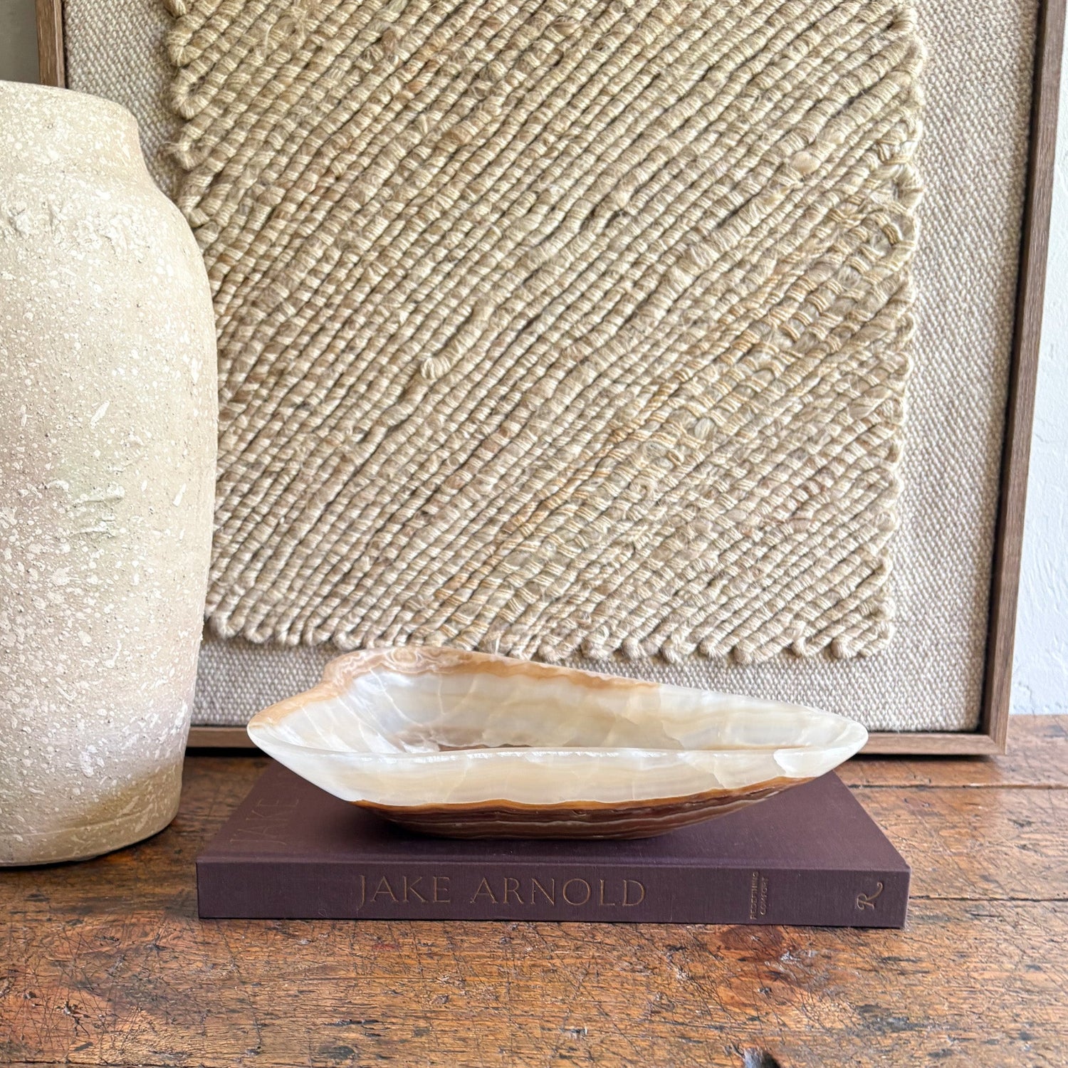 Hand Carved Amber Onyx Bowl
