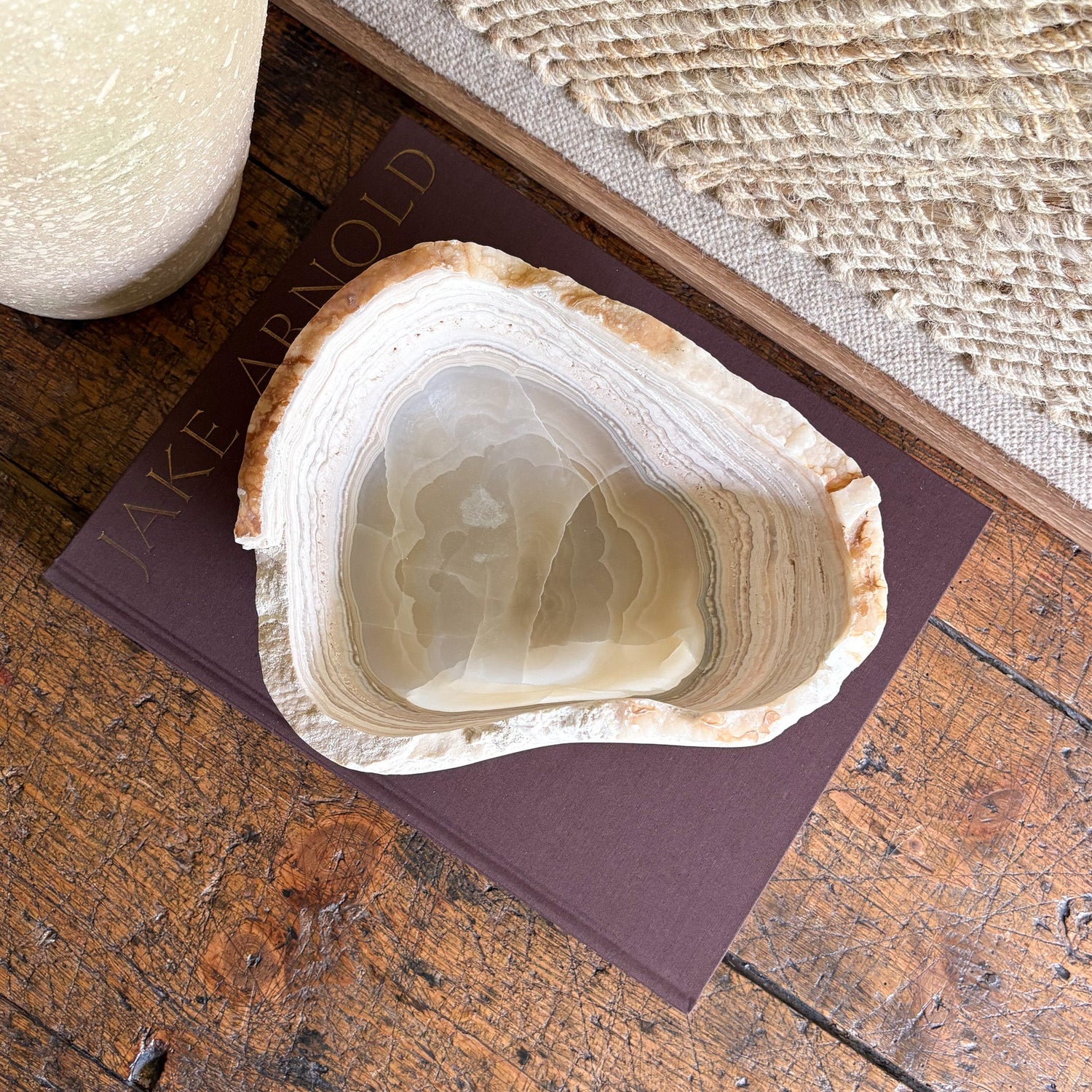 Hand Carved Amber Onyx Bowl