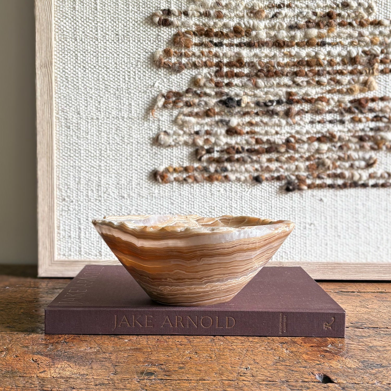 Hand Carved Amber Onyx Bowl