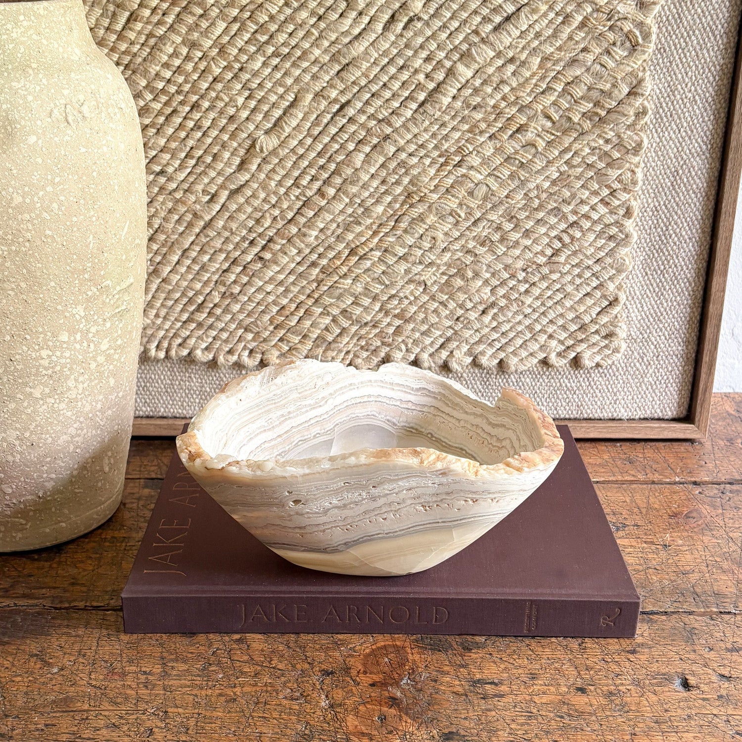 Hand Carved Amber Onyx Bowl