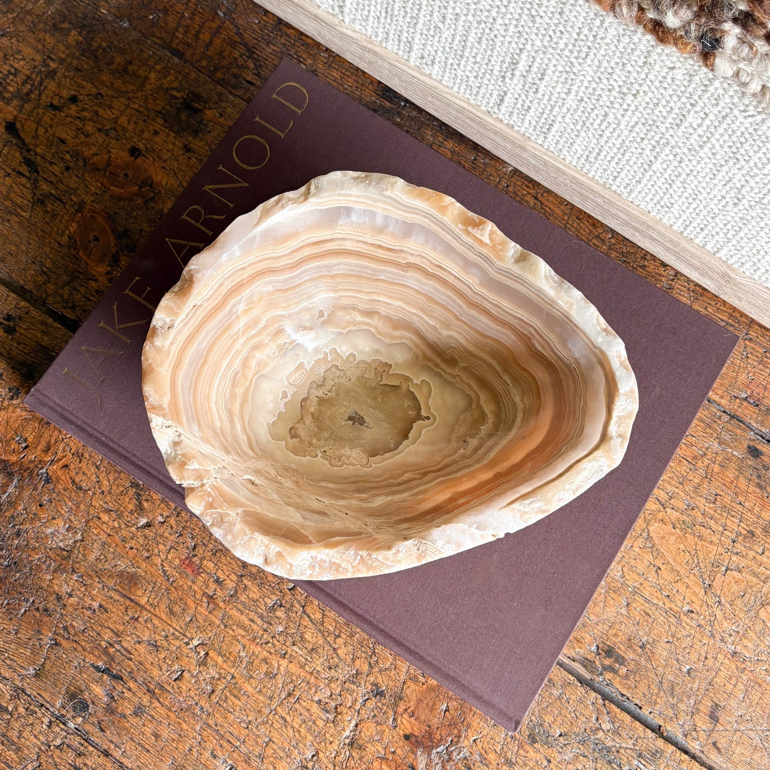 Hand Carved Amber Onyx Bowl