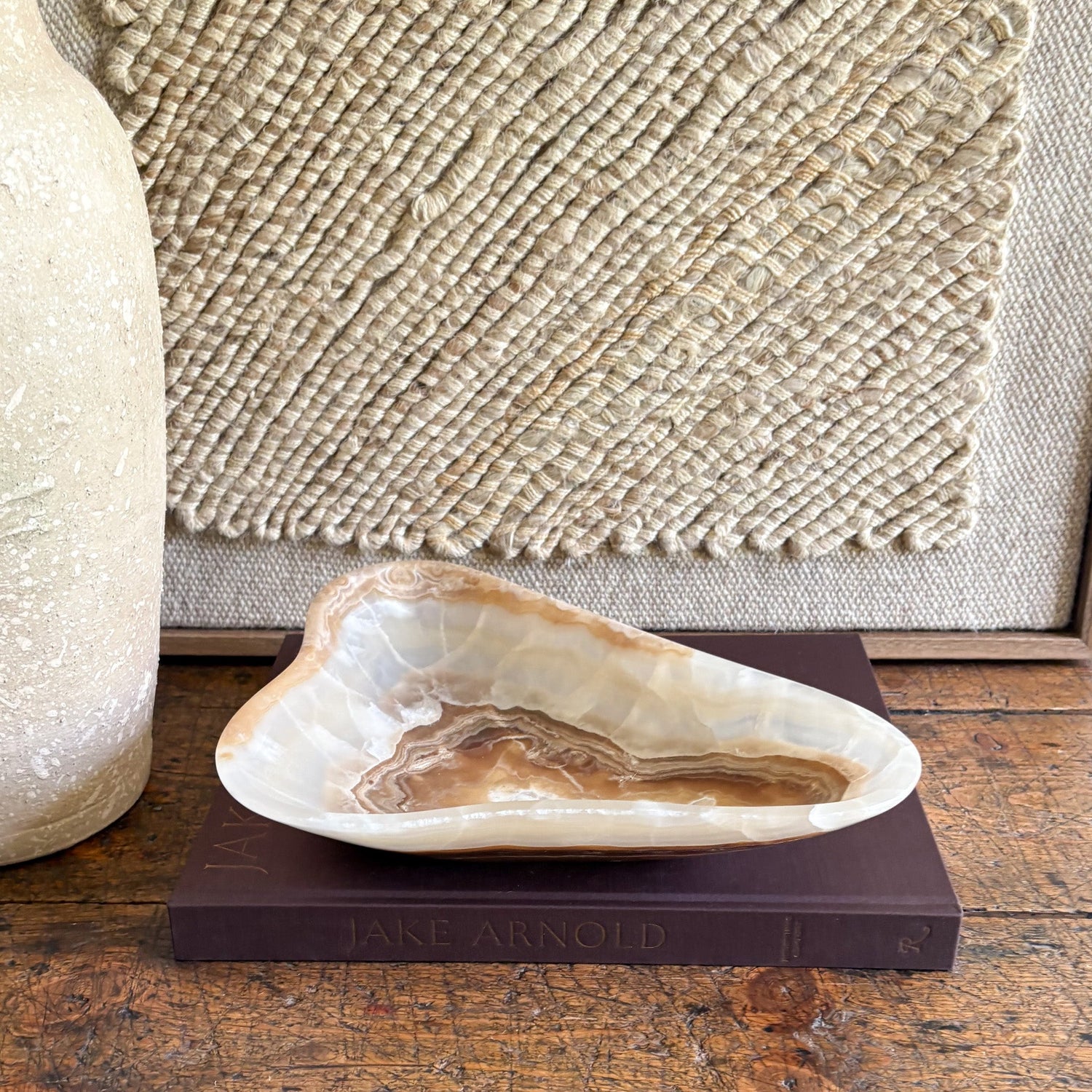 Hand Carved Amber Onyx Bowl