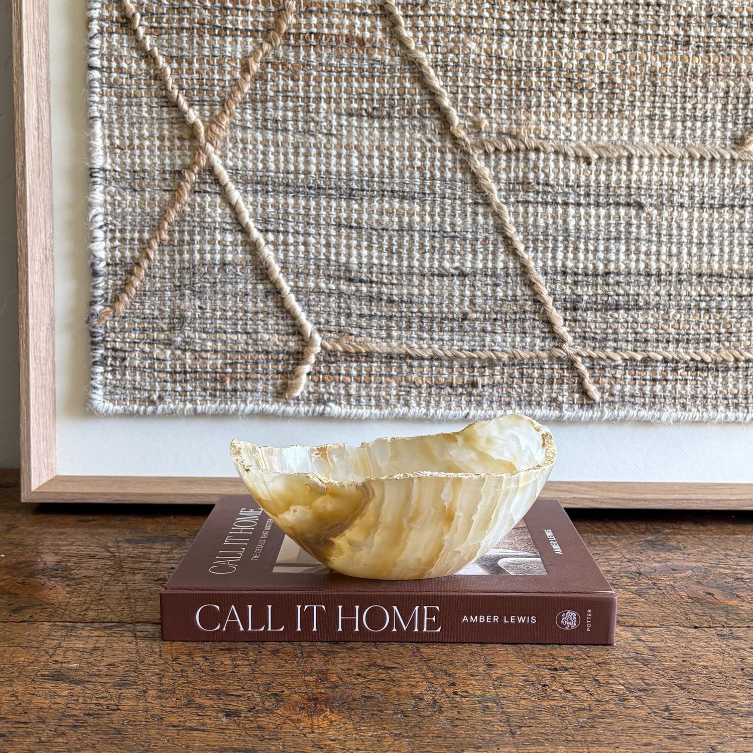 Hand Carved Amber Onyx Bowl
