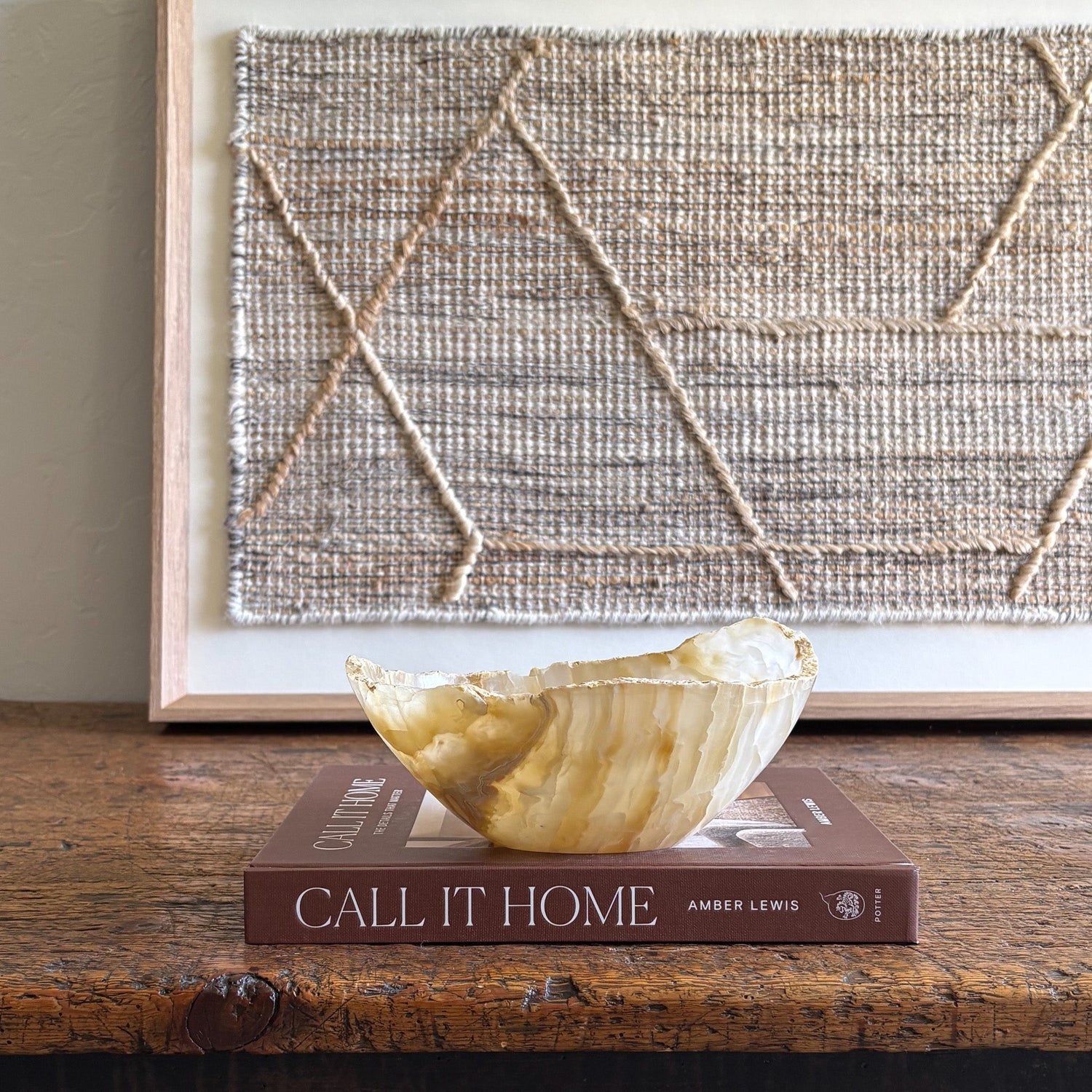 Hand Carved Amber Onyx Bowl