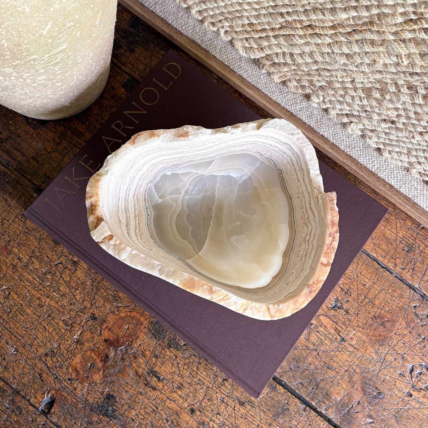 Hand Carved Amber Onyx Bowl