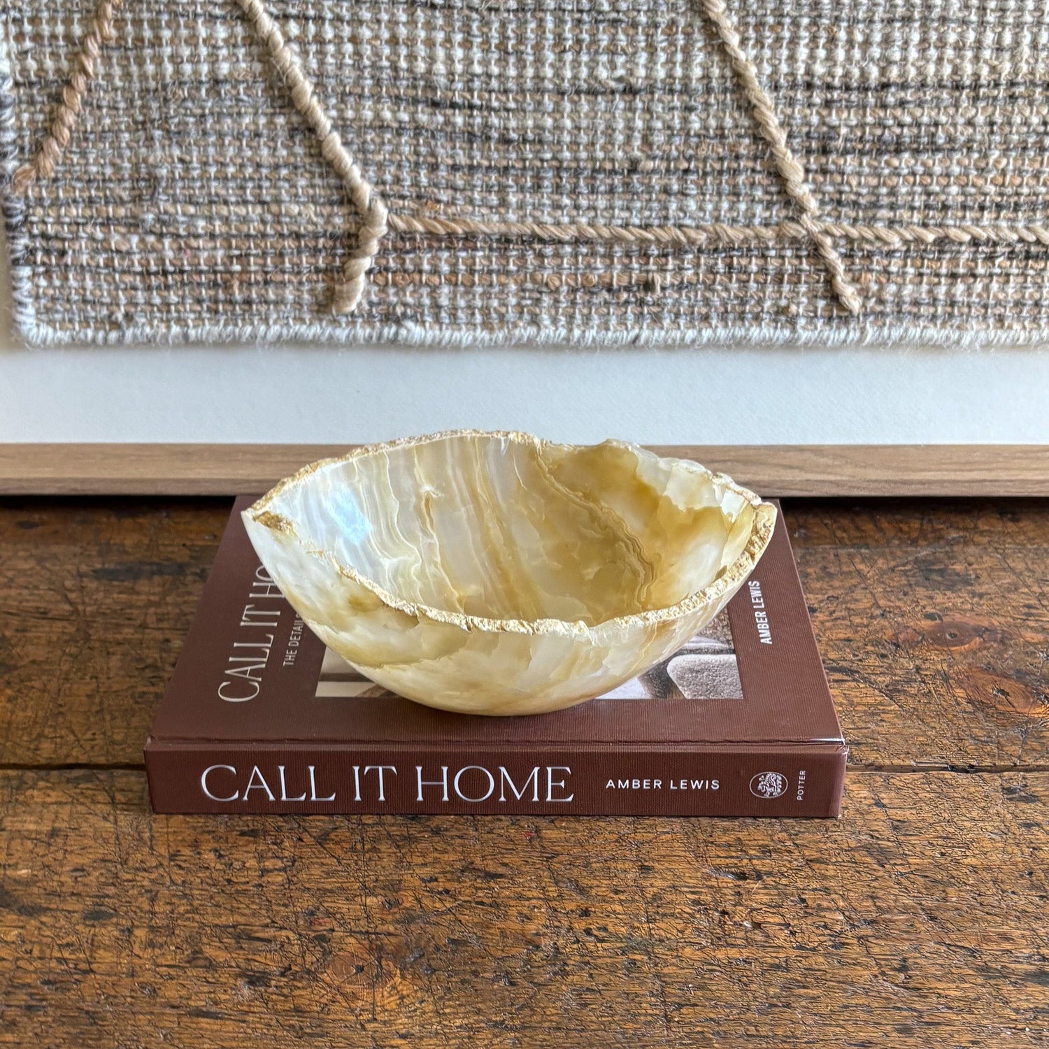 Hand Carved Amber Onyx Bowl