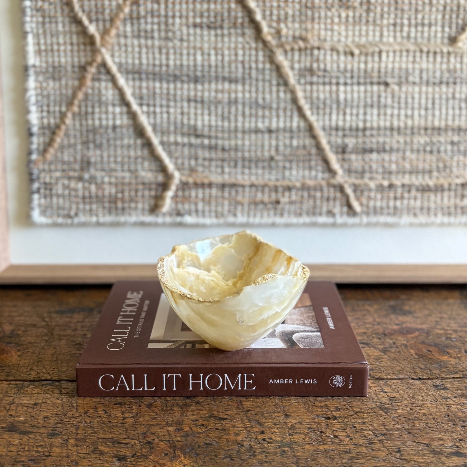 Hand Carved Amber Onyx Bowl