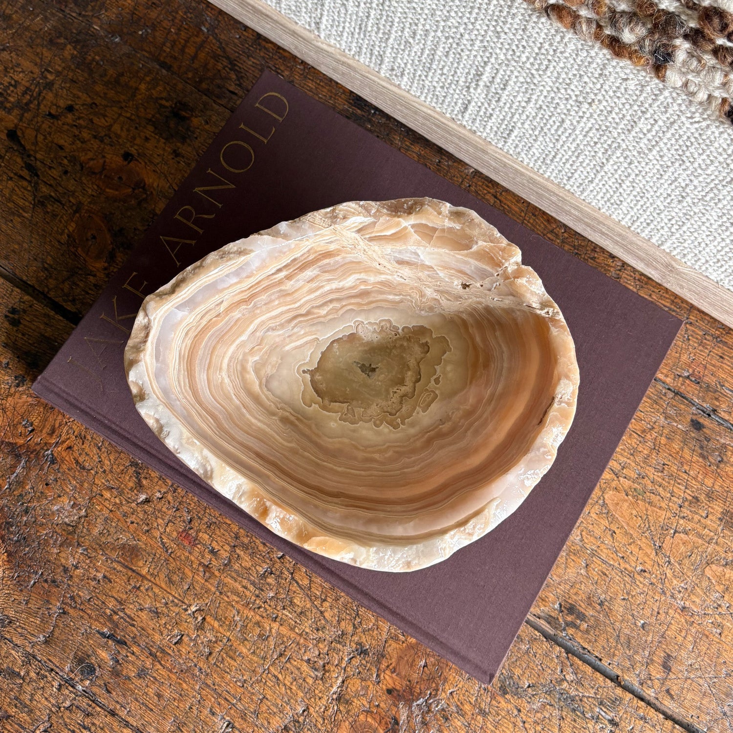 Hand Carved Amber Onyx Bowl