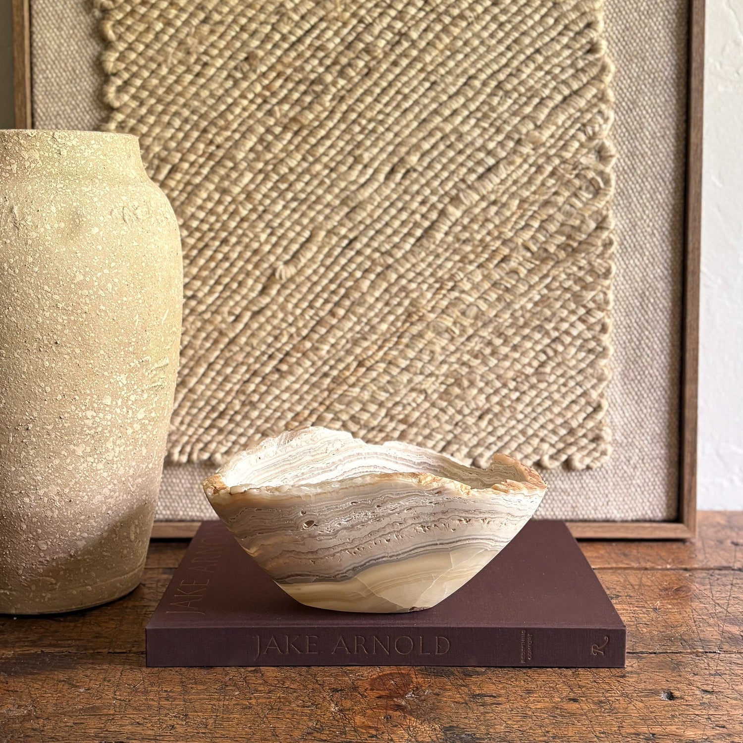 Hand Carved Amber Onyx Bowl