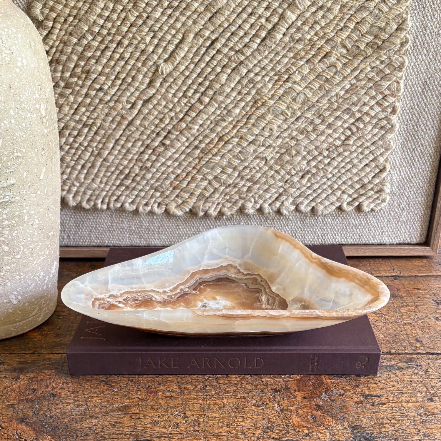 Hand Carved Amber Onyx Bowl