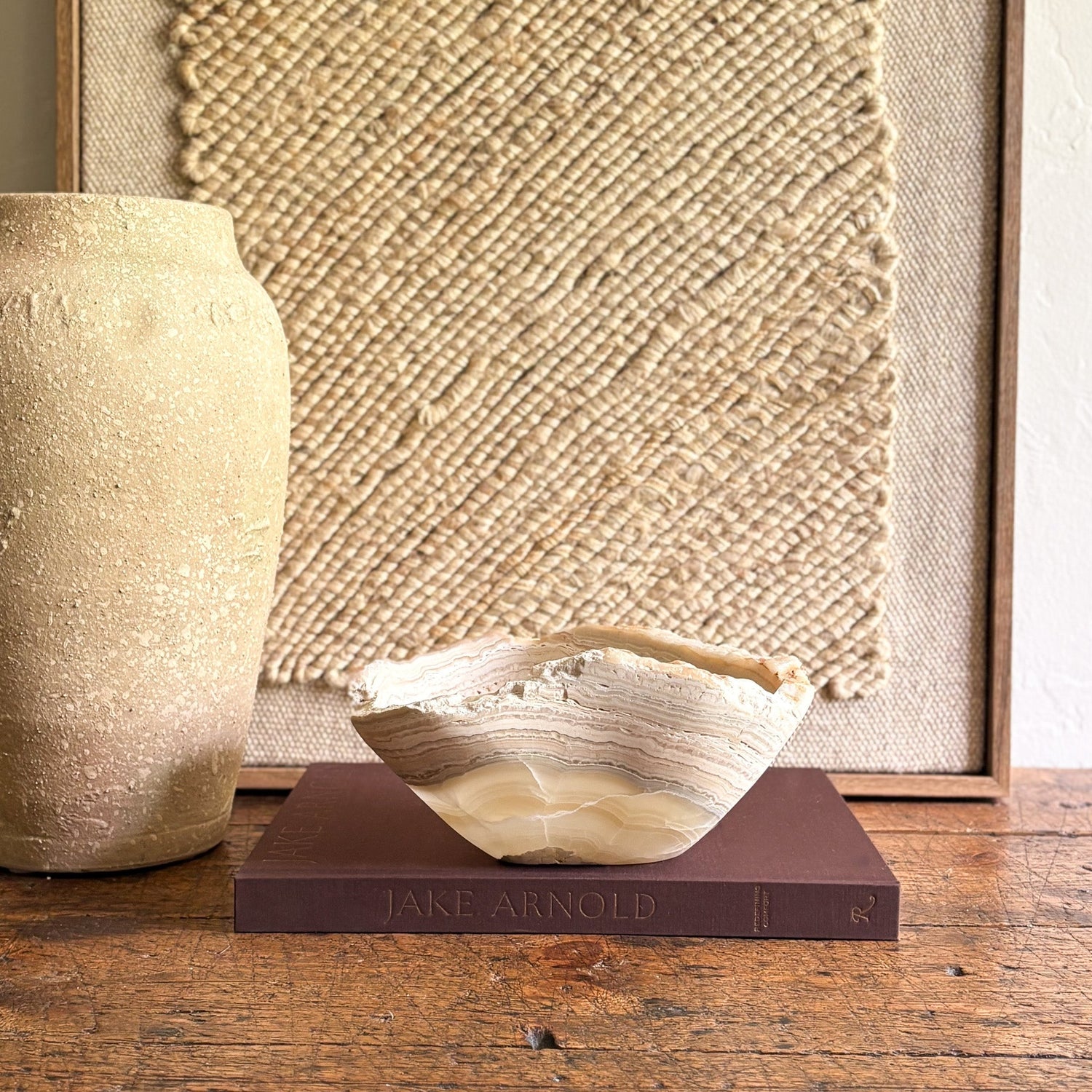Hand Carved Amber Onyx Bowl