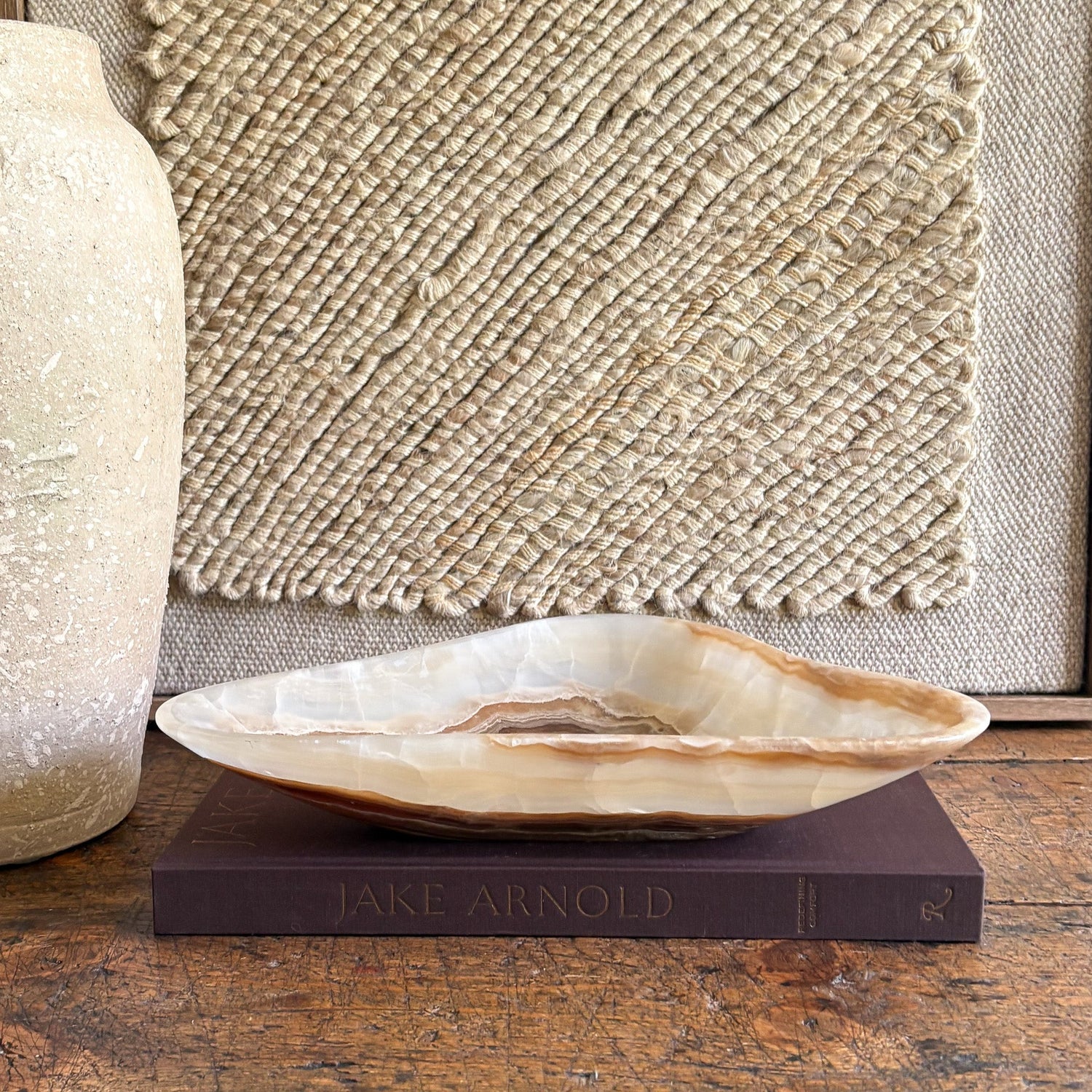 Hand Carved Amber Onyx Bowl