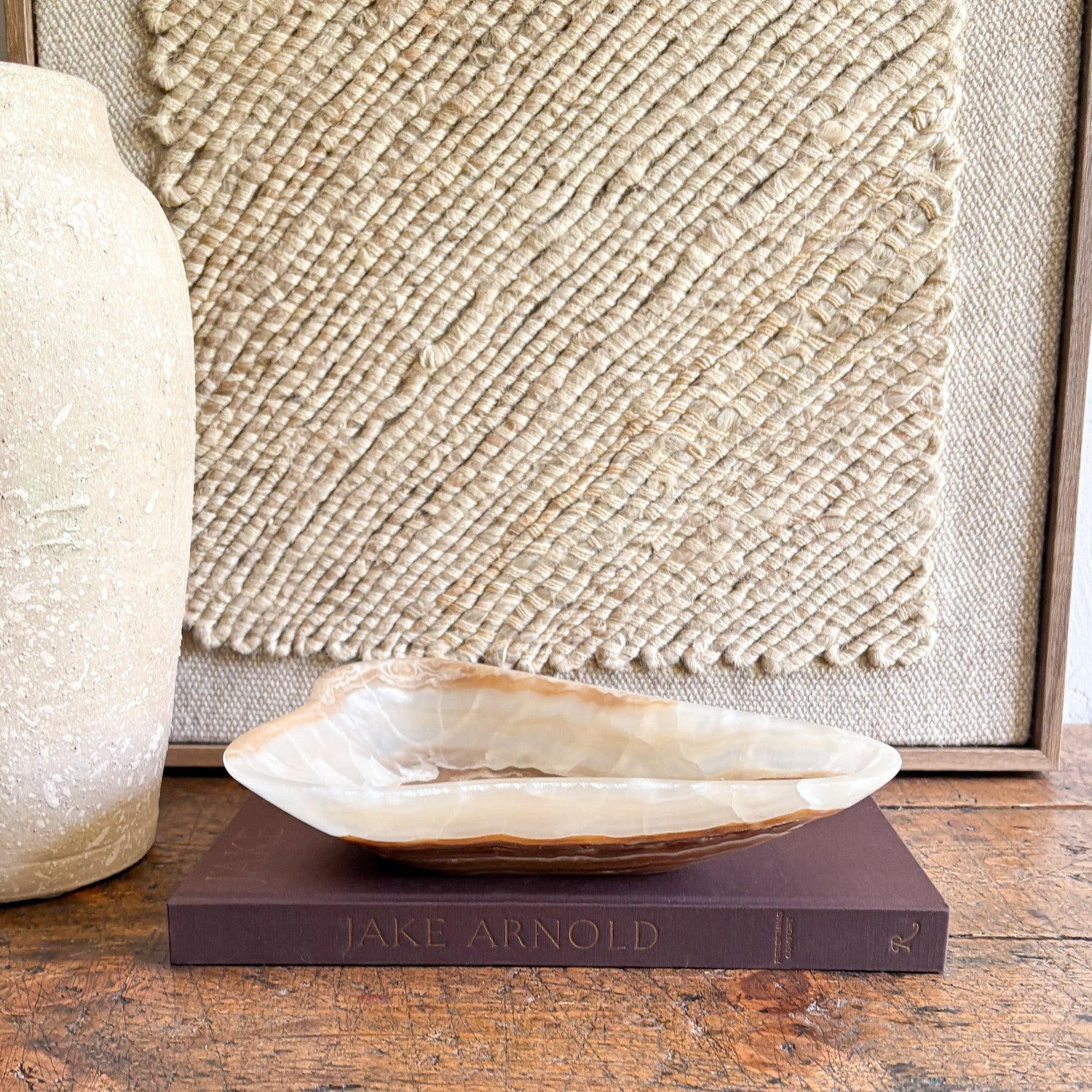 Hand Carved Amber Onyx Bowl