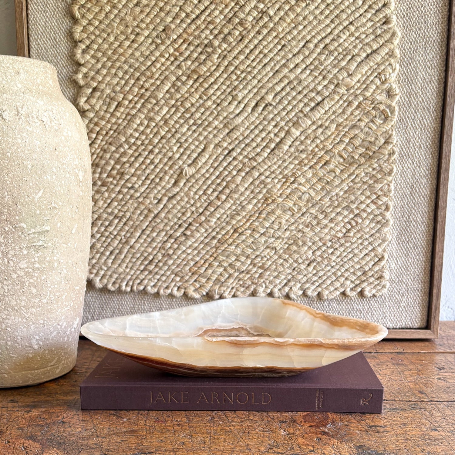 Hand Carved Amber Onyx Bowl