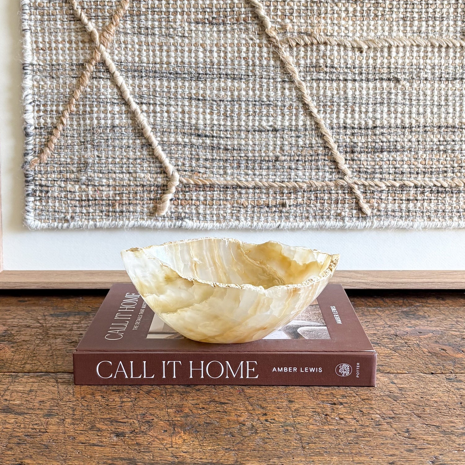 Hand Carved Amber Onyx Bowl