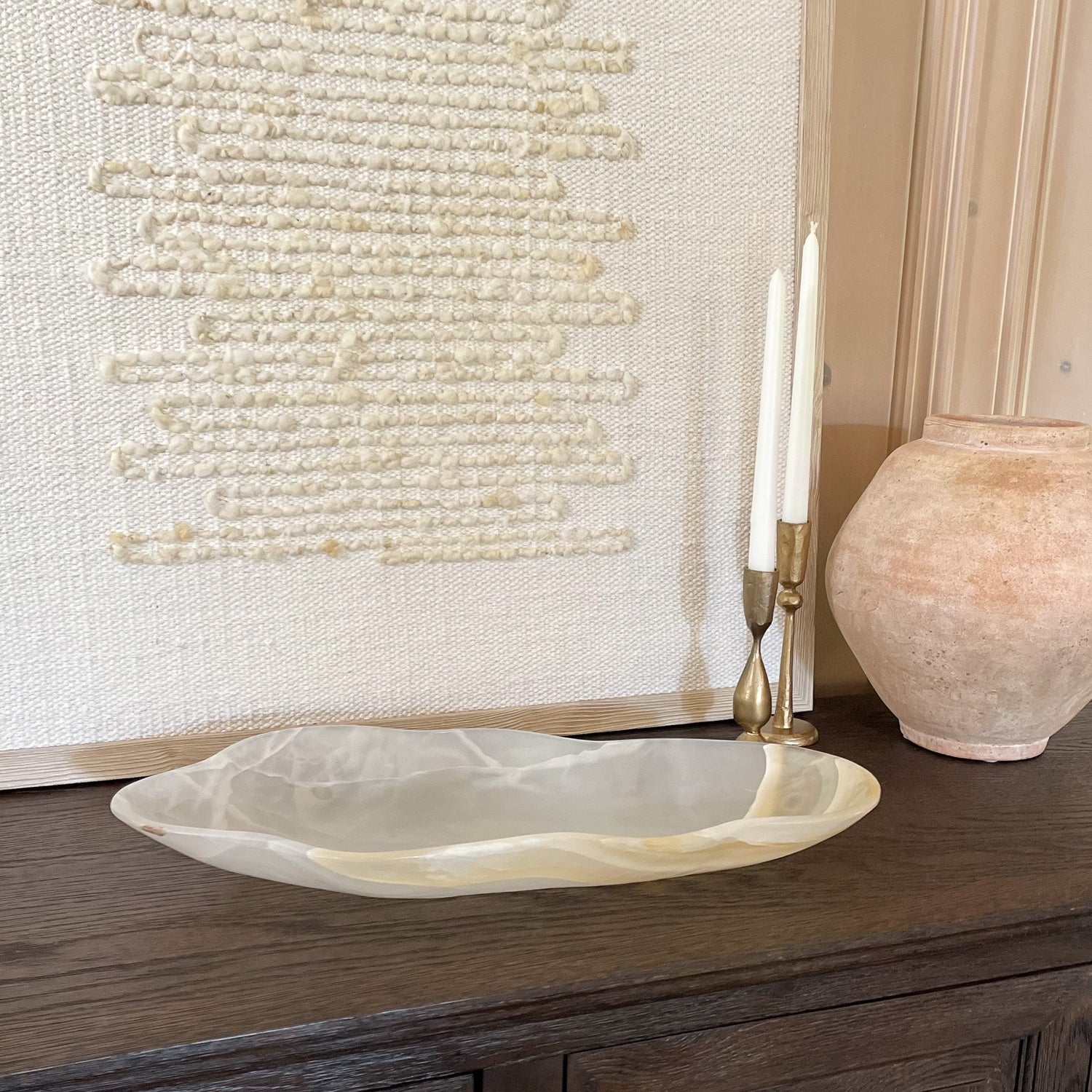 Hand Carved White Onyx Bowl