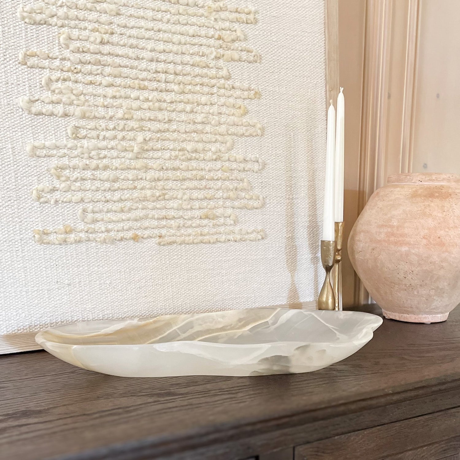 Hand Carved White Onyx Bowl