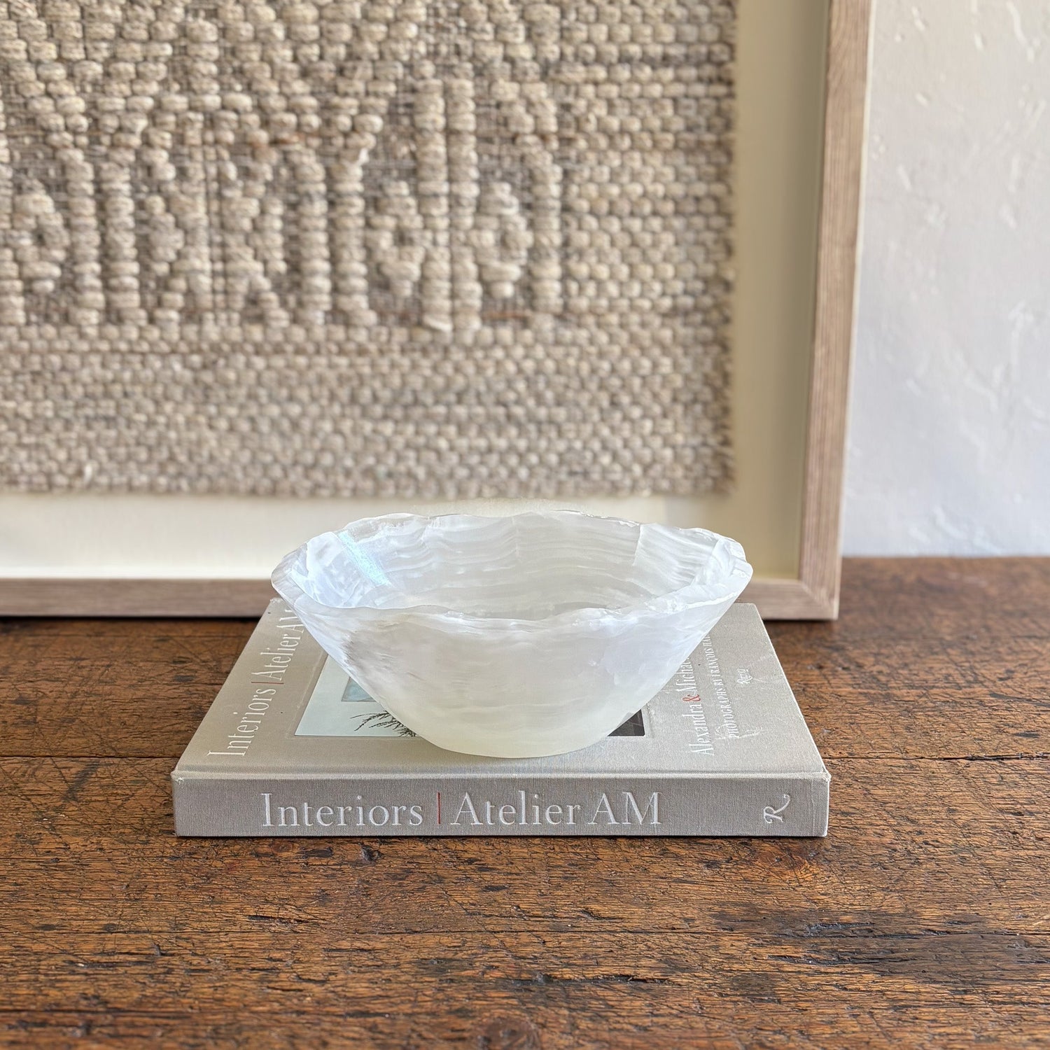 Hand Carved White Onyx Bowl
