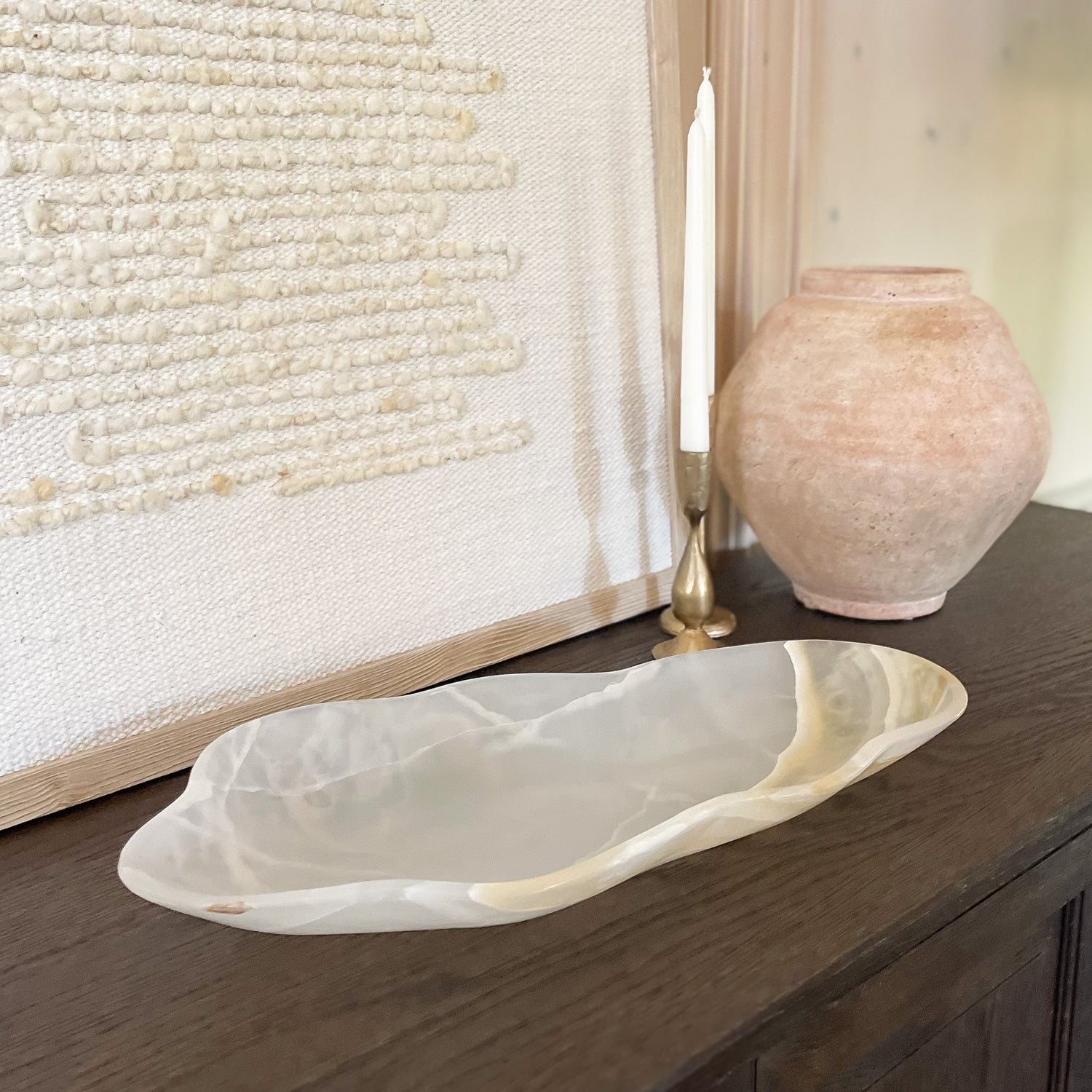 Hand Carved White Onyx Bowl