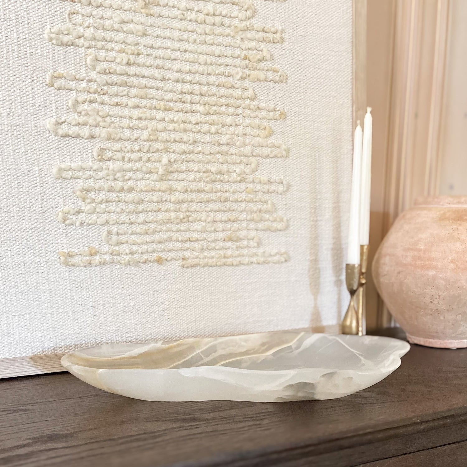 Hand Carved White Onyx Bowl