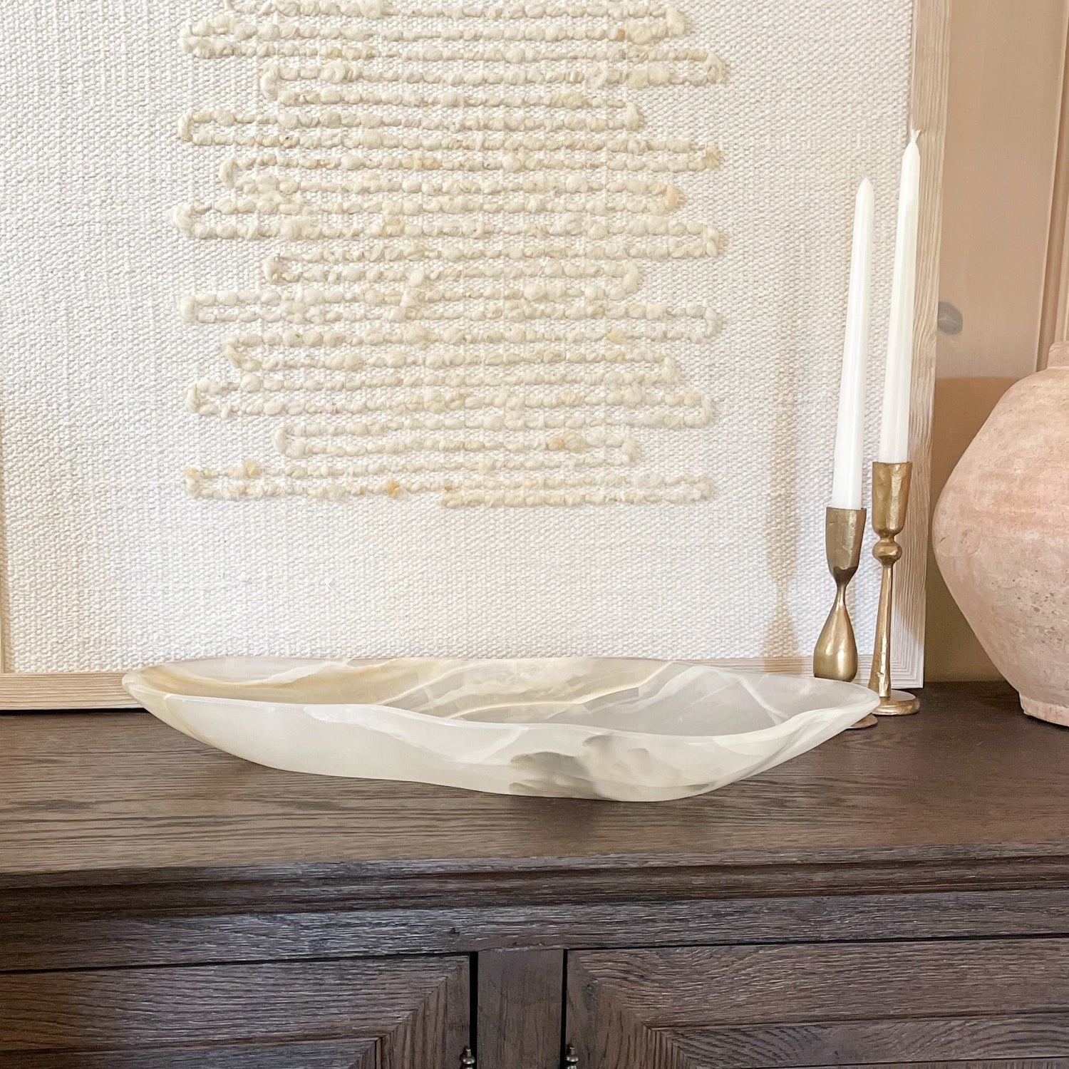 Hand Carved White Onyx Bowl