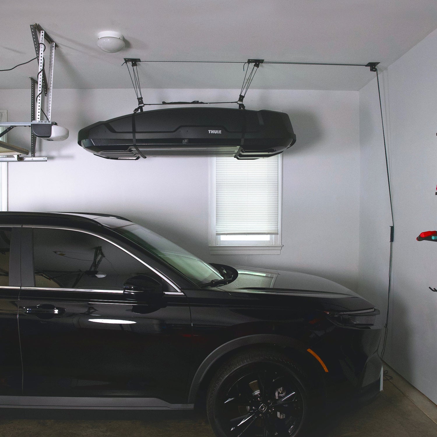 Heavy Duty Cargo Box Hoist Garage Ceiling Storage Hoist | Holds up to 150 lbs | 18' Lift