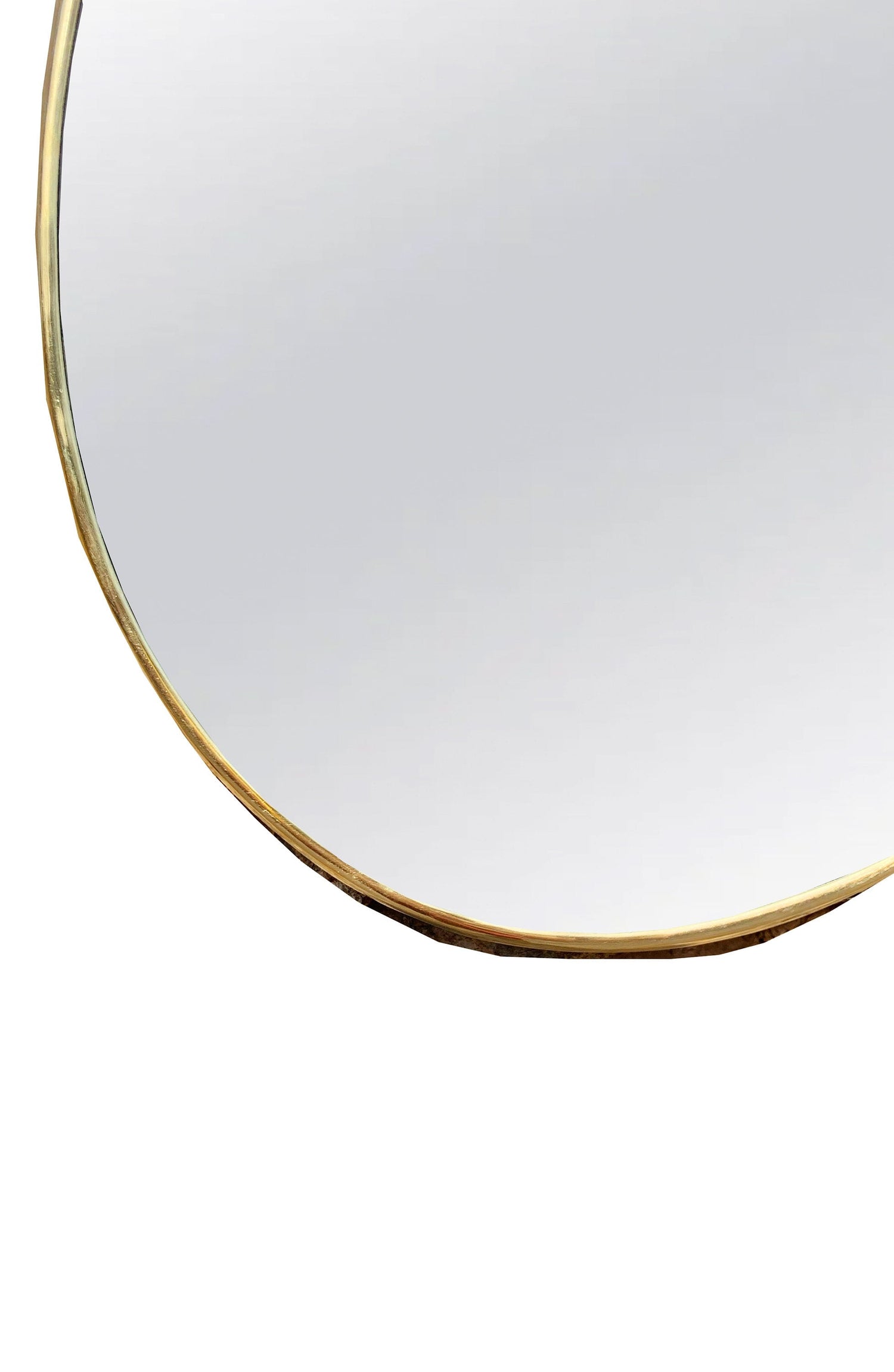 Black Brass Oval Mirror