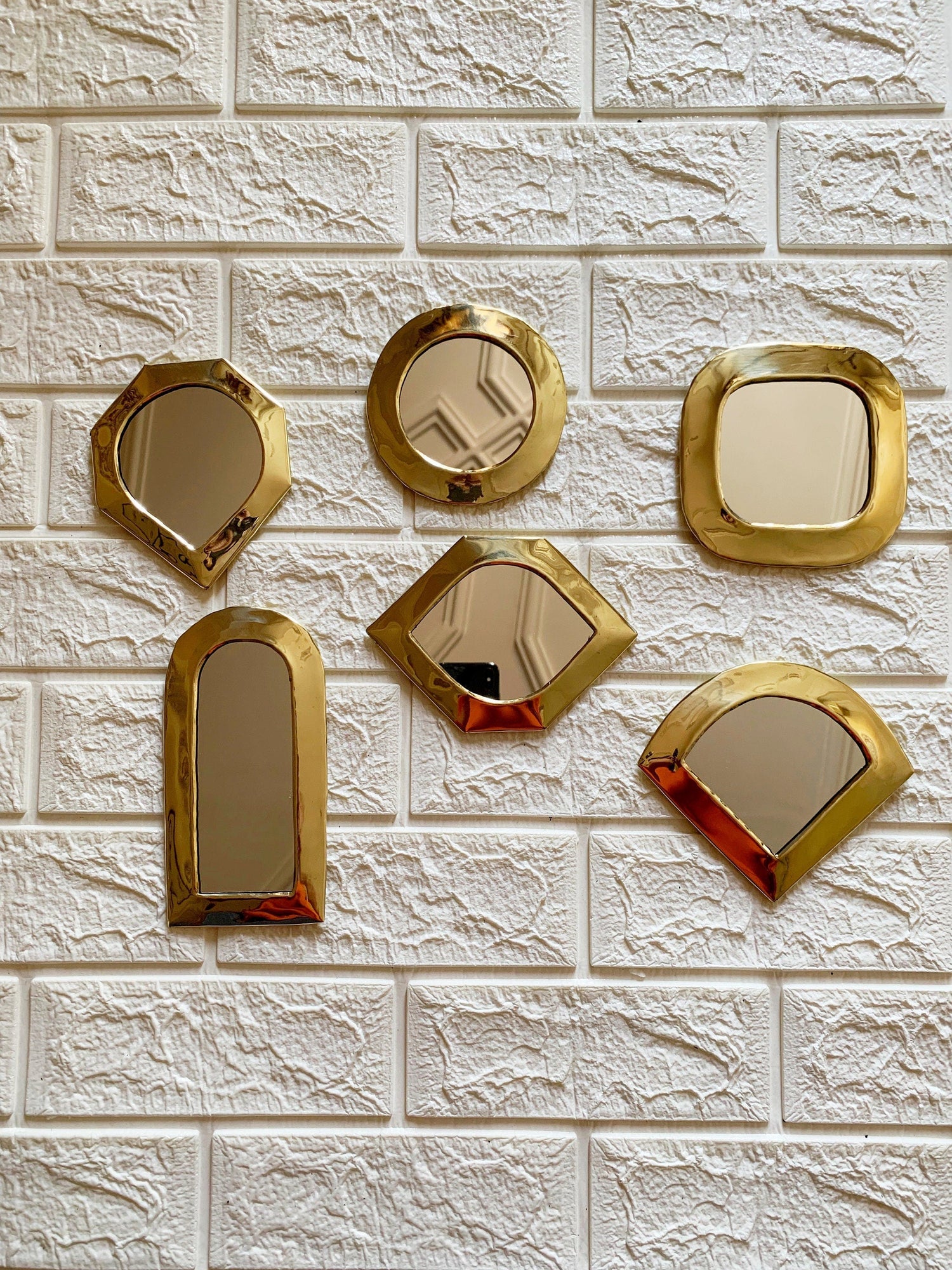 Gold Small Unlacquered Brass Mirror - Wall Decorative Mirrors