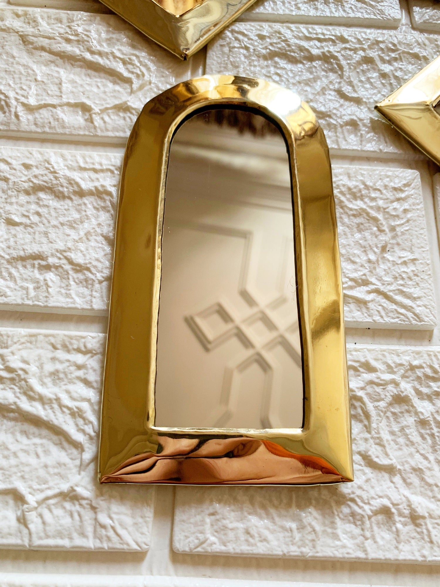 Gold Small Unlacquered Brass Mirror - Wall Decorative Mirrors