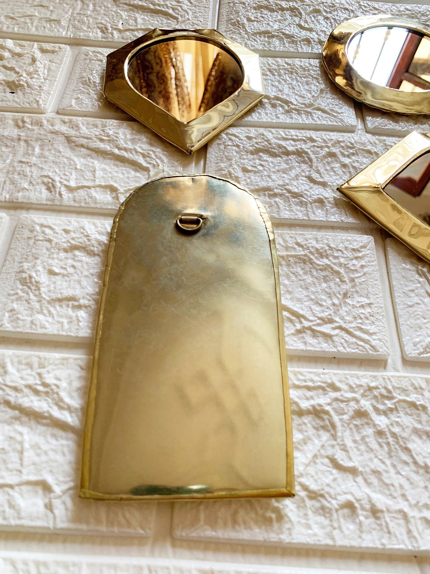 Gold Small Unlacquered Brass Mirror - Wall Decorative Mirrors
