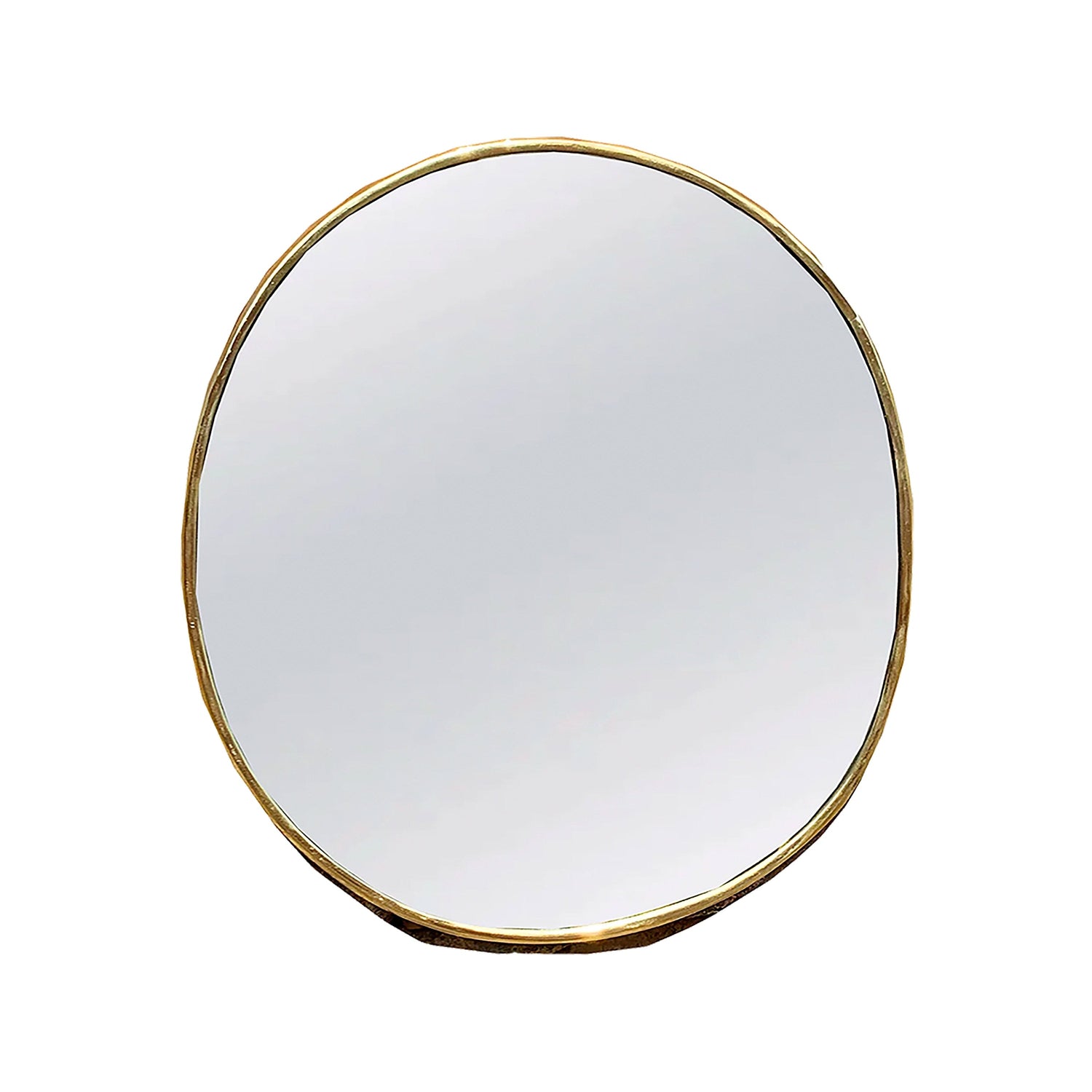 Black Brass Oval Mirror