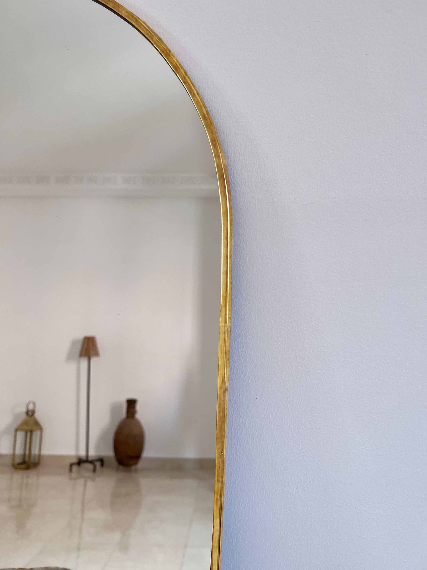 Antique Brass Arch Mirror