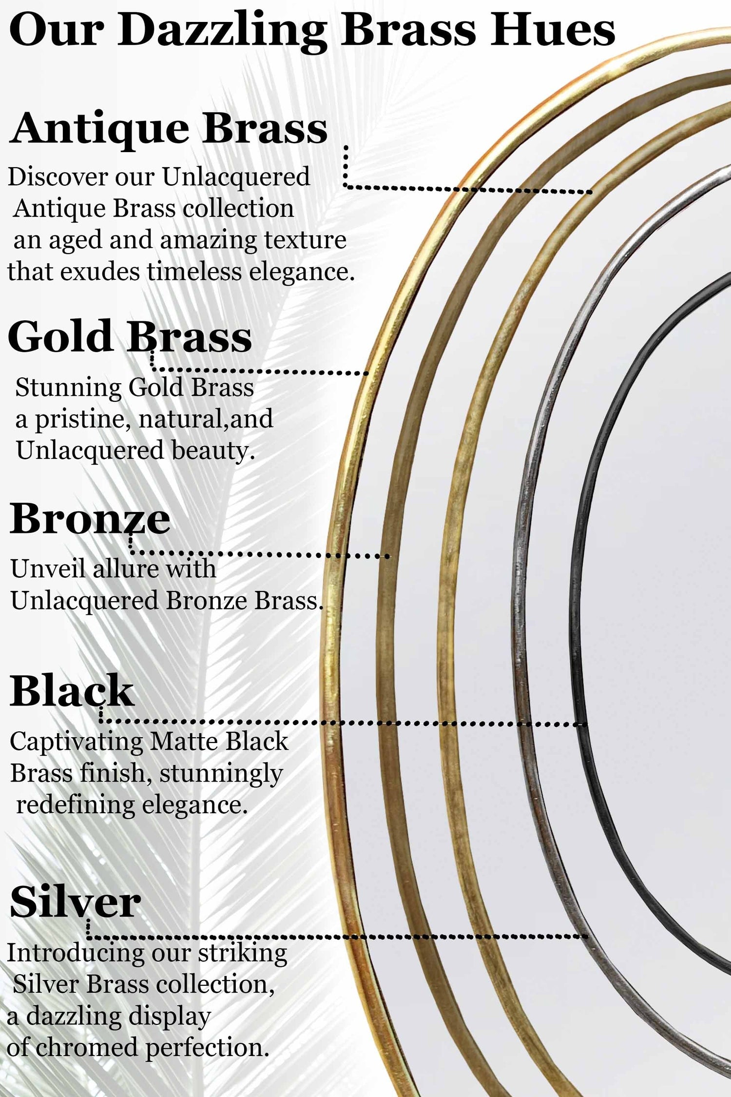 Black Brass Round Mirror